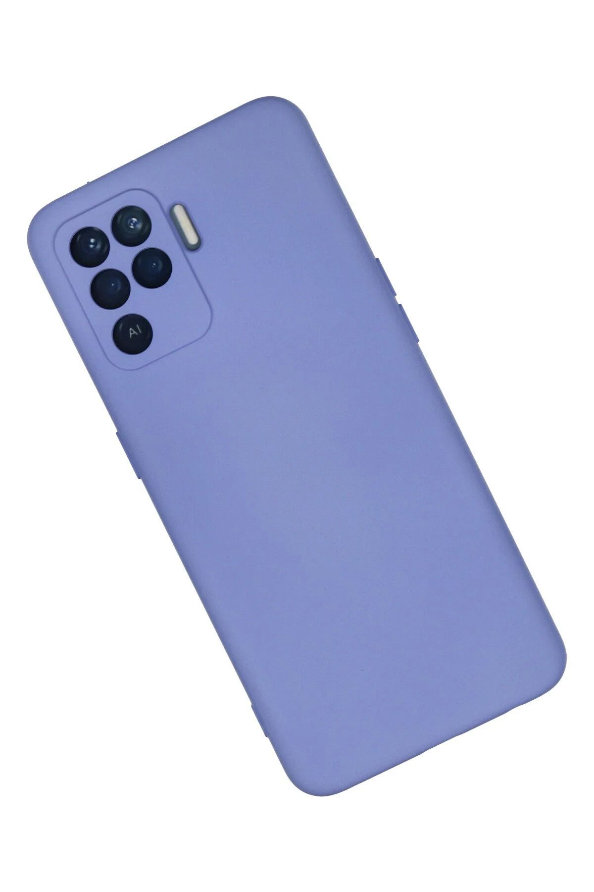 NewFace Reno 5 Lite uyumlu Kılıf Nano içi Kadife Silikon - Lila WLZOR