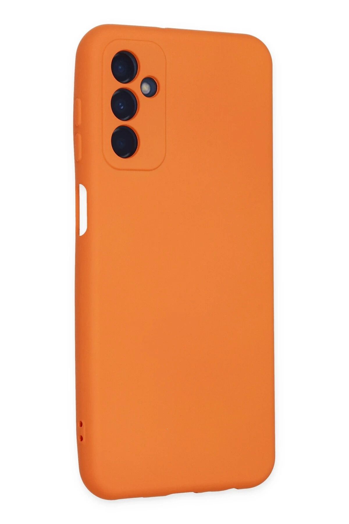 NewFace Galaxy M23 uyumlu Kılıf Nano içi Kadife Silikon - Turuncu WLZOR