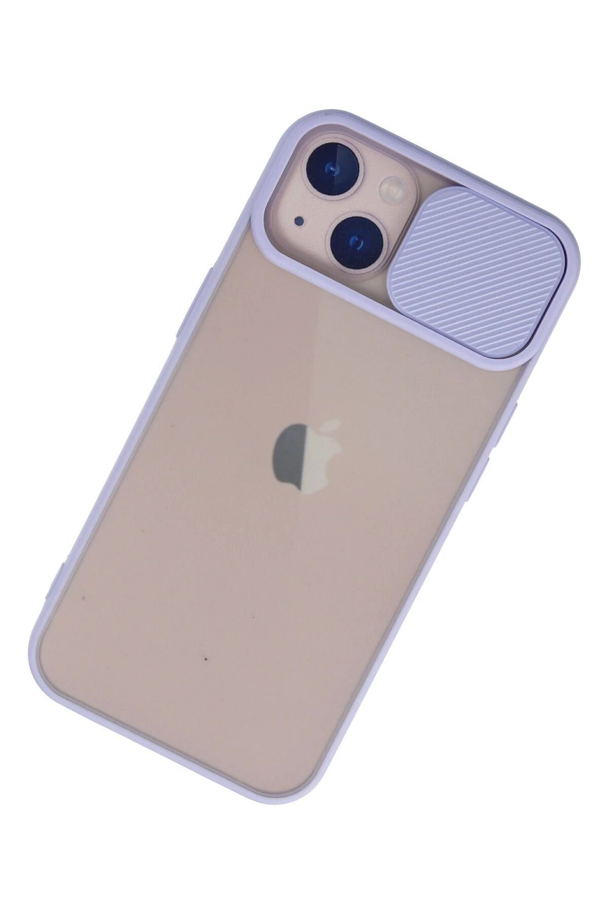 NewFace iPhone 13 Kılıf Palm Buzlu Kamera Sürgülü Silikon - Lila WLZOR