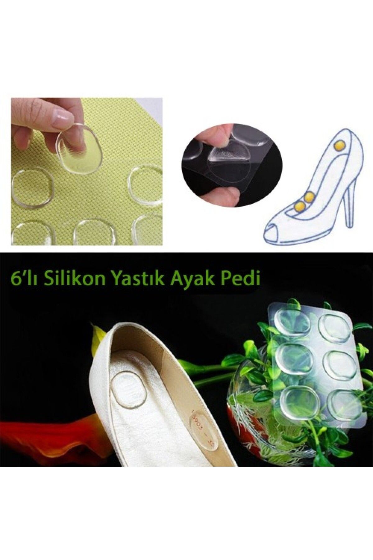 NEZADE STORE Ayak Nasır 6lı Ped - Ayak Vurma önleyici silikon ped
