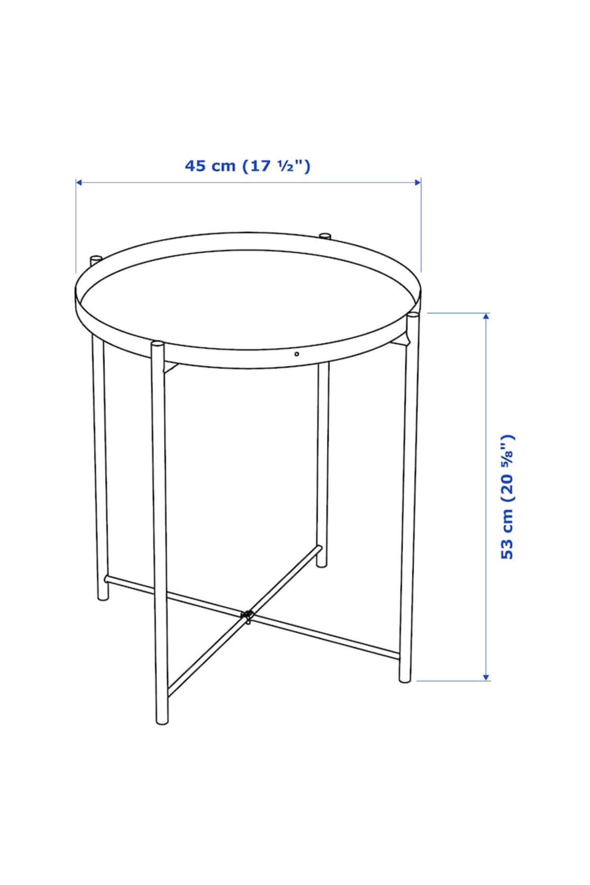 طاولة بصينية, أبيض,‎45x53 سم