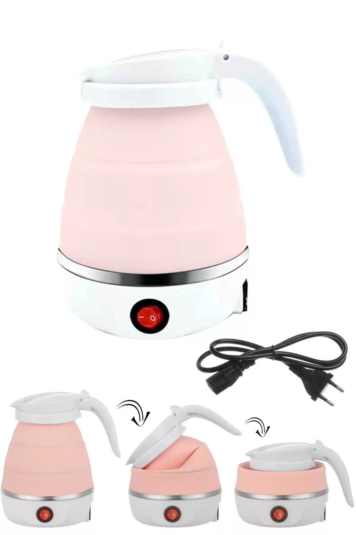 Berdina Home Katlanabilir Silikonlu Elektrikli Su Isıtıcısı Kamp Piknik Su Isıtıcı Taşınabilir Mini Kettle