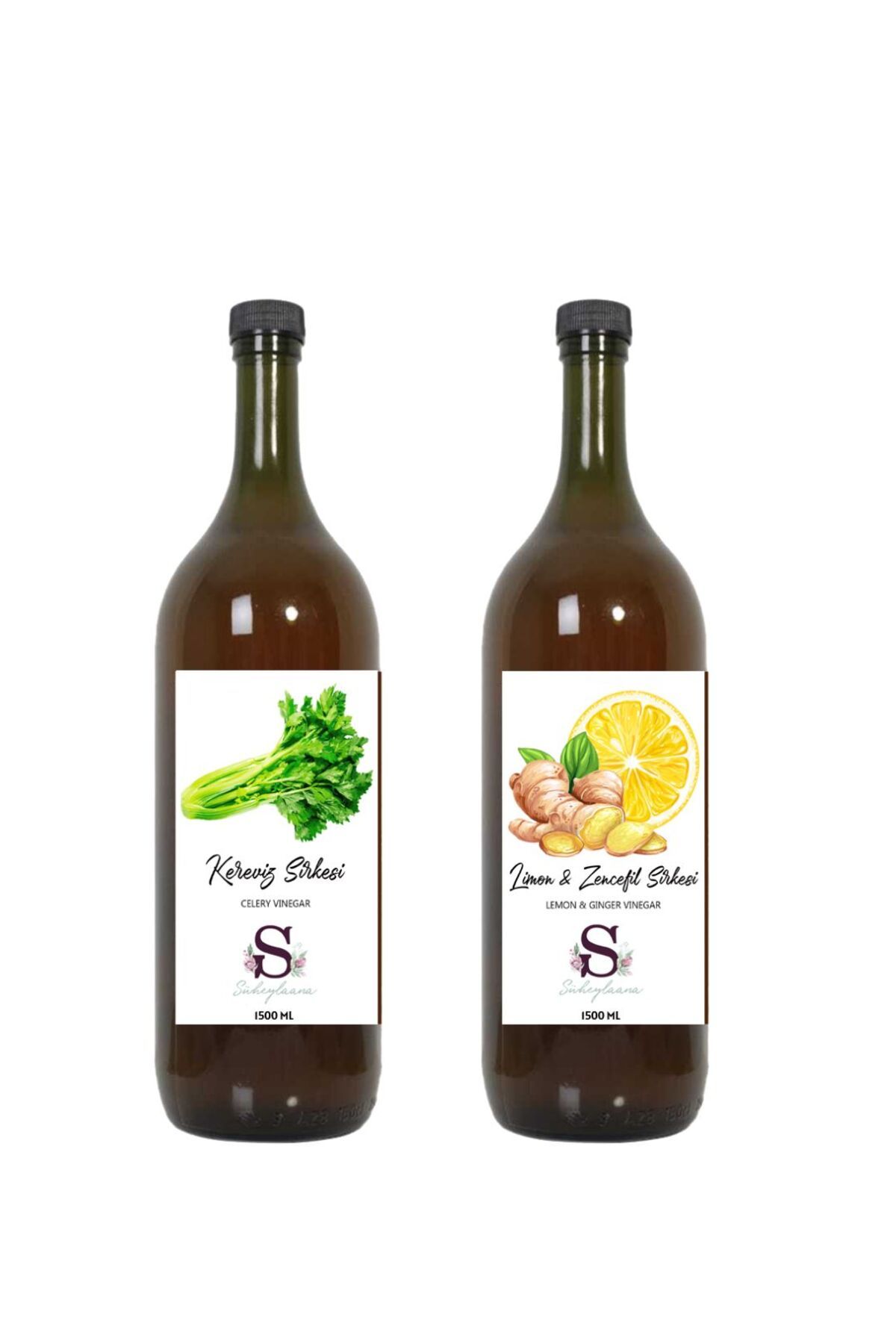 Süheylaana Doğal Kereviz Sirkesi 1500 Ml - Doğal Limon & Zencefil Sirkesi 1500 Ml