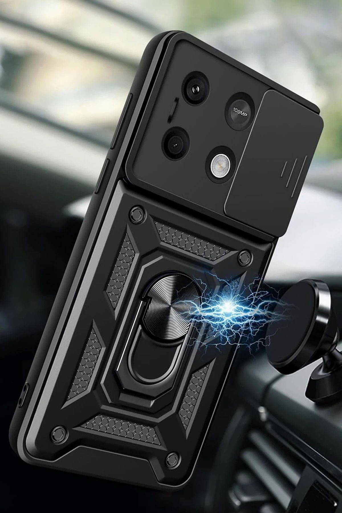 NewFace Xiaomi Redmi Note 13 4G Kılıf Pars Lens Yüzüklü Silikon - Gold SVLRS