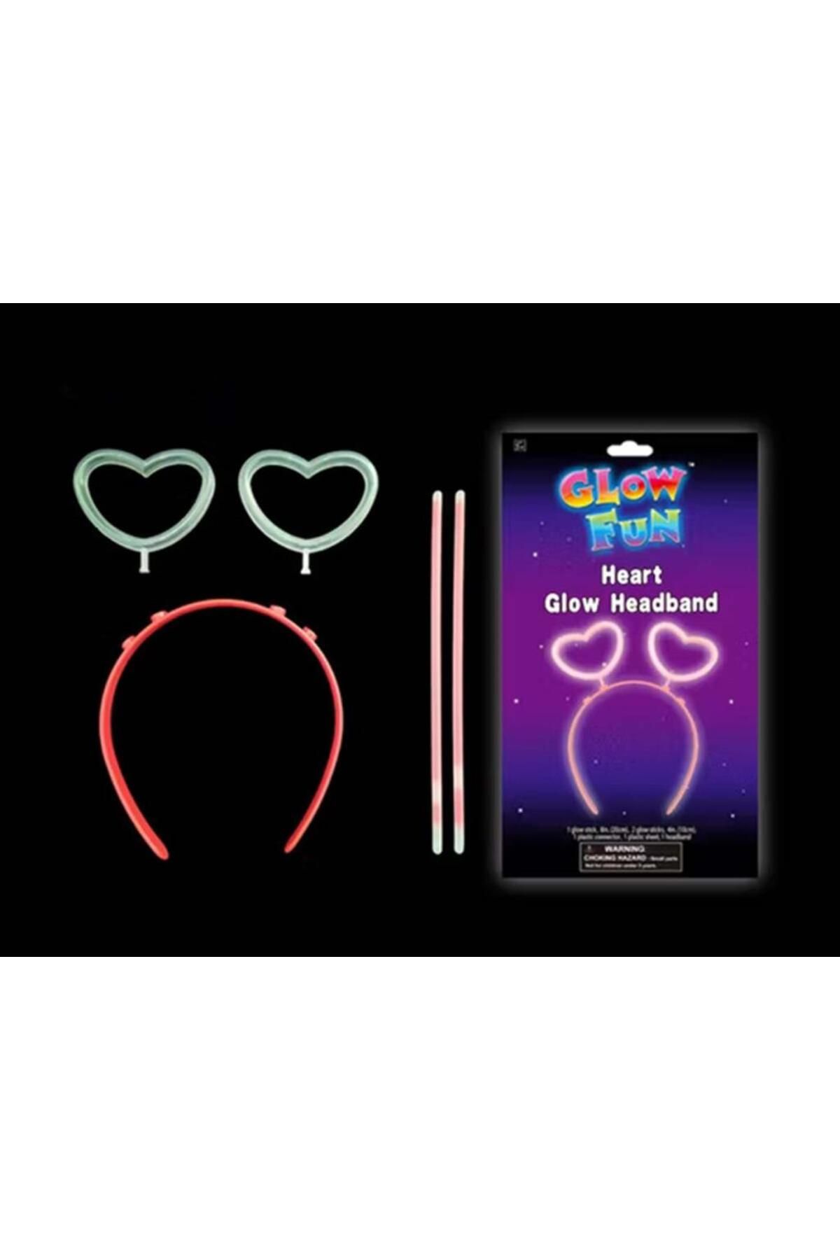 ÖYKÜ VE YİĞİT Glow Stick Karanlıkta Yanan Fosforlu Kalp Taç 12 Adet