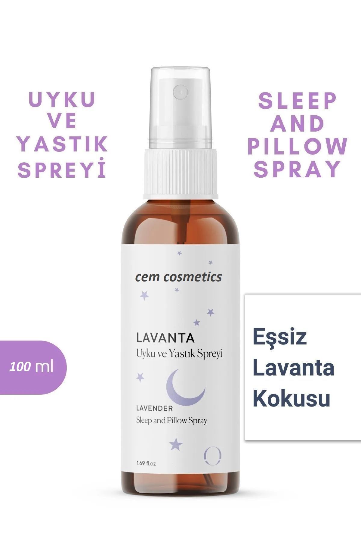 Cem Cosmetics Lavanta Uyku ve Yastık Spreyi Lavender Sleep And Pıllow Spray Doğal