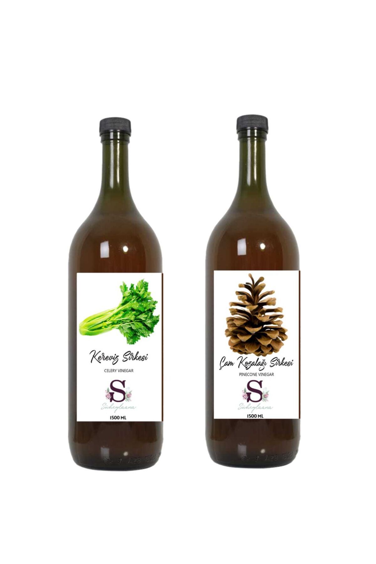 Süheylaana Doğal Kereviz Sirkesi 1500 Ml - Doğal Çam Kozalağı Sirkesi 1500 Ml