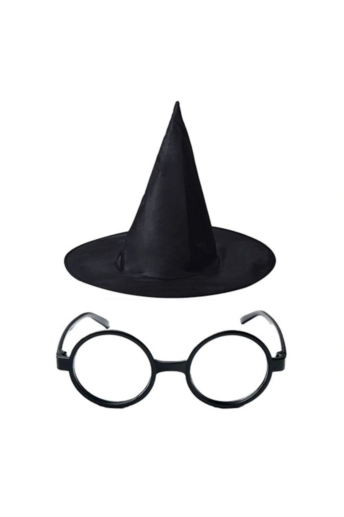 STOREMAX Harry Potter Büyücü Şapkası ve Harry Potter Büyücü Gözlüğü Siyah Renk (5047)