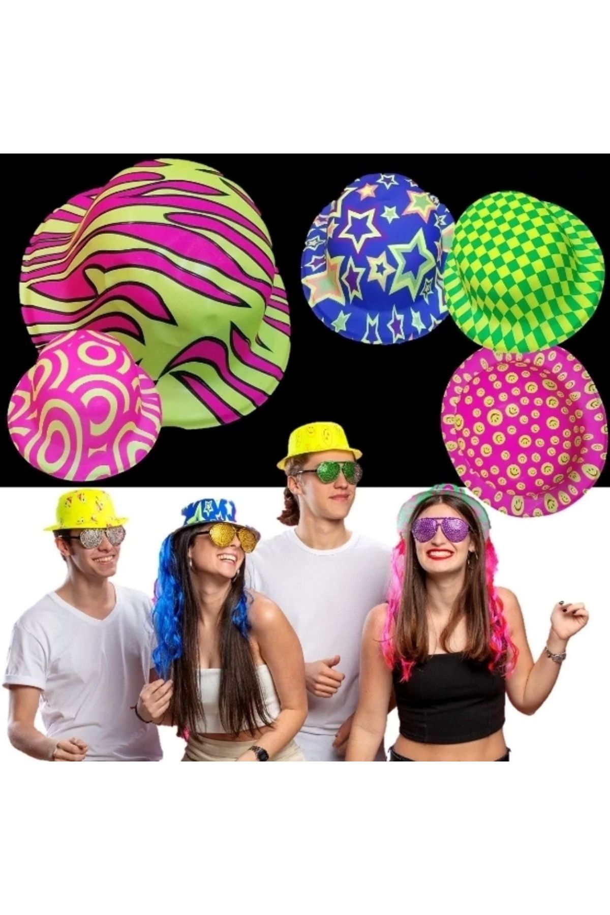 STOREMAX Desenli Plastik Parti Şapkaları 1 Adet (5047)