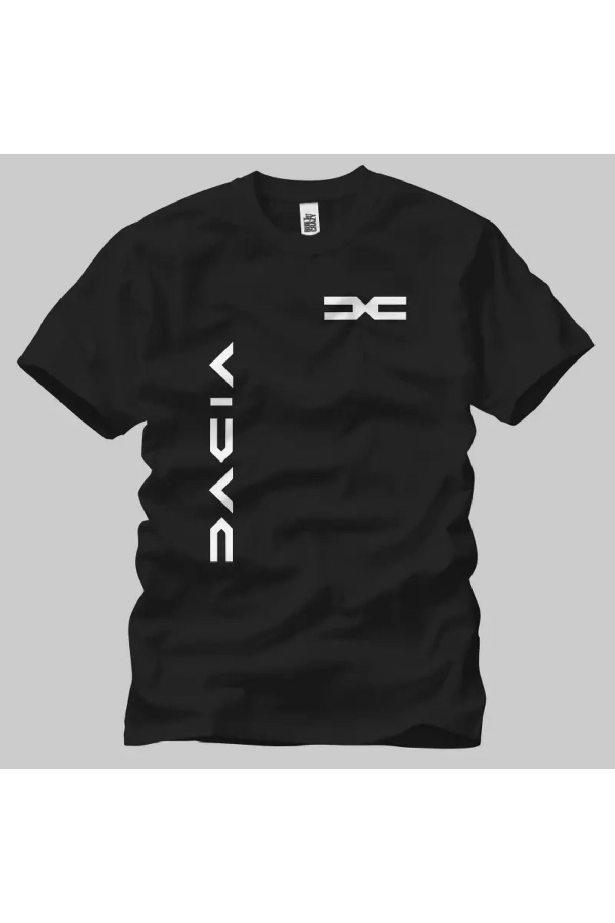Built By Crazy Dacia Vertical New Logo Unisex Tişört