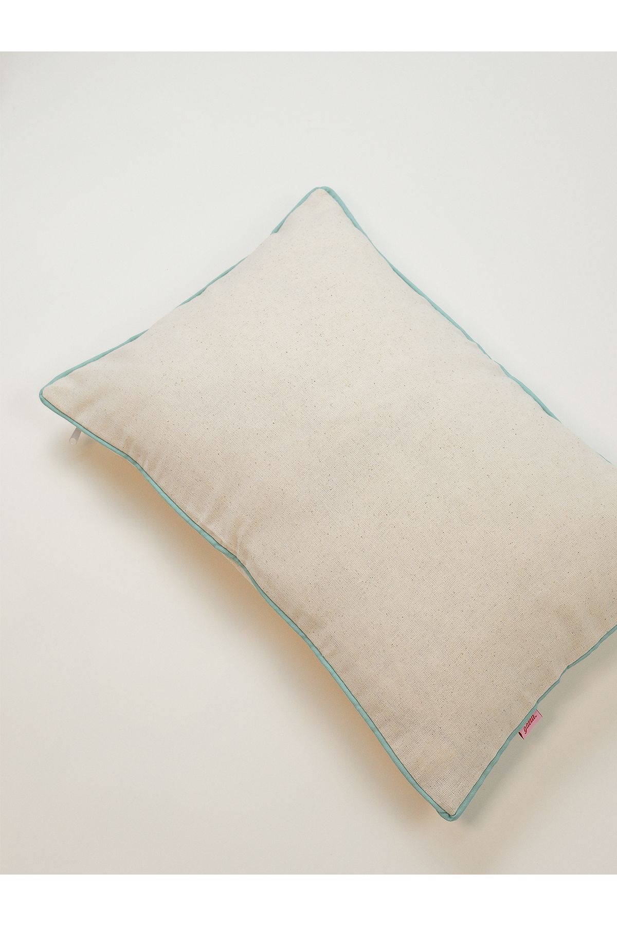 Galia Tasarım-Minimal Edge - Stripe Bias Twill Rectangular Throw Pillow Cover - Blue 4