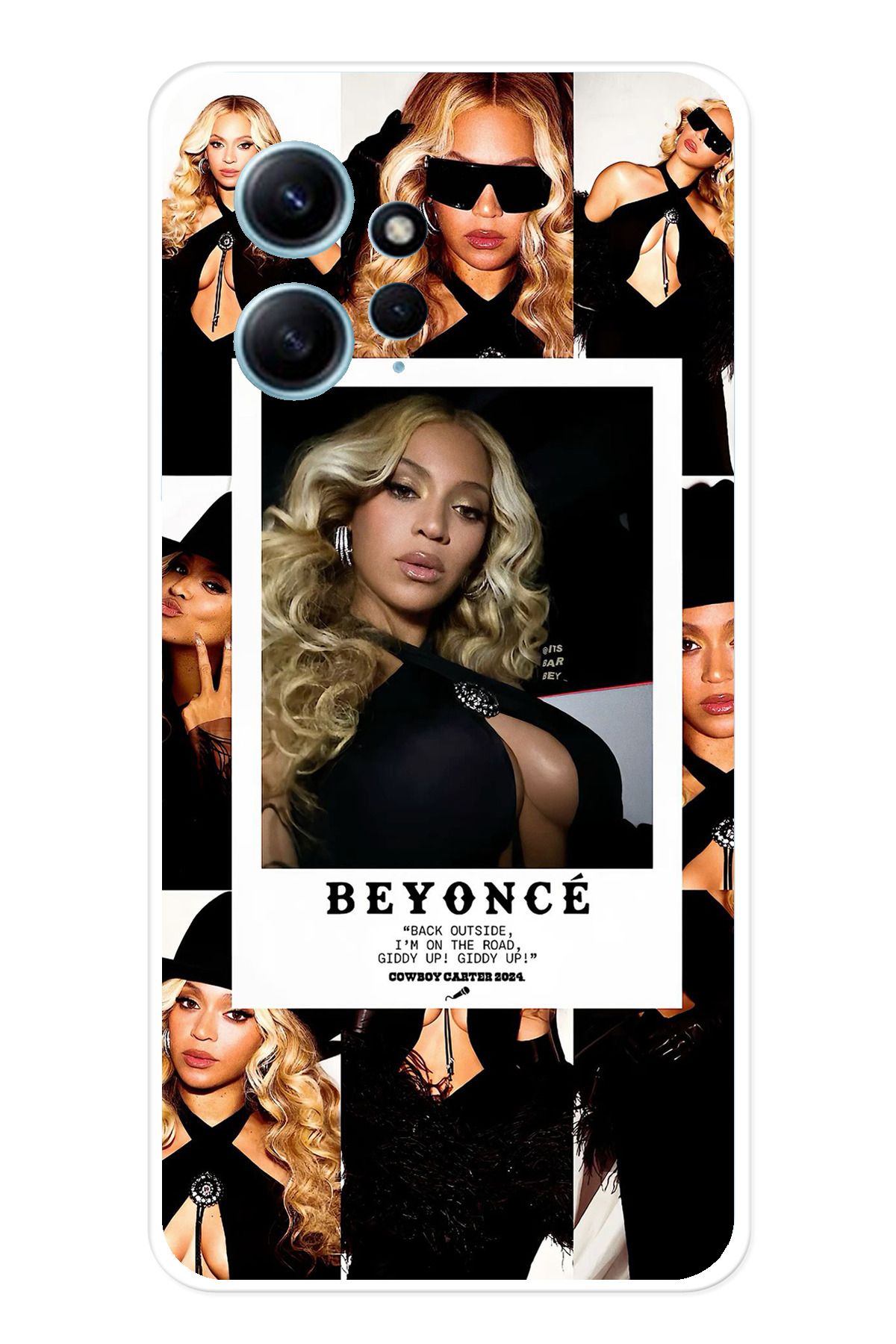 TechTree Redmi Note 12 4G Uyumlu Beyonce Fotoğraflar Şeffaf Silikon Kılıf