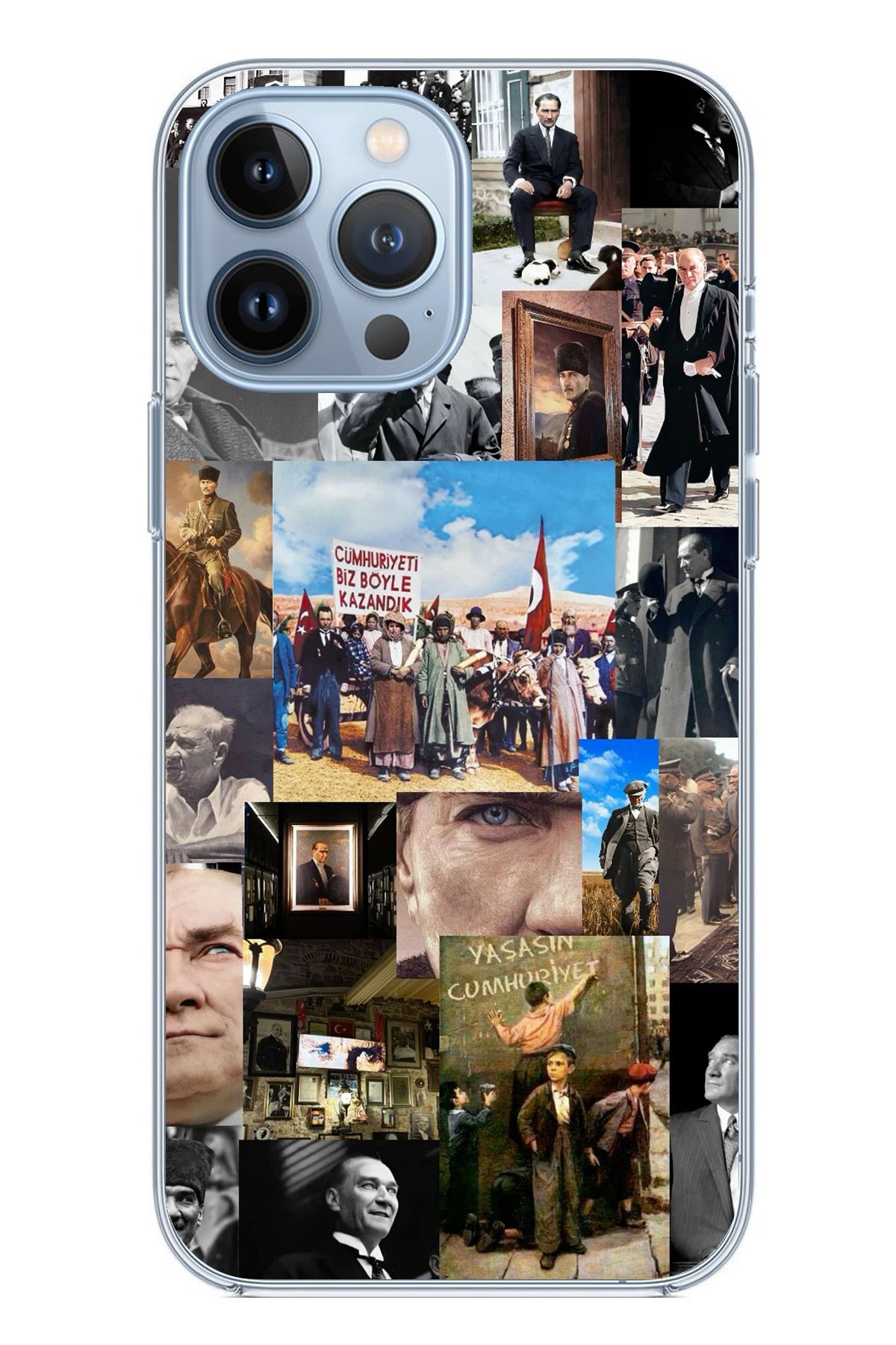 TechTree iPhone 13 PRO Uyumlu Atatürk Cumhuriyet Şeffaf Silikon Kılıf