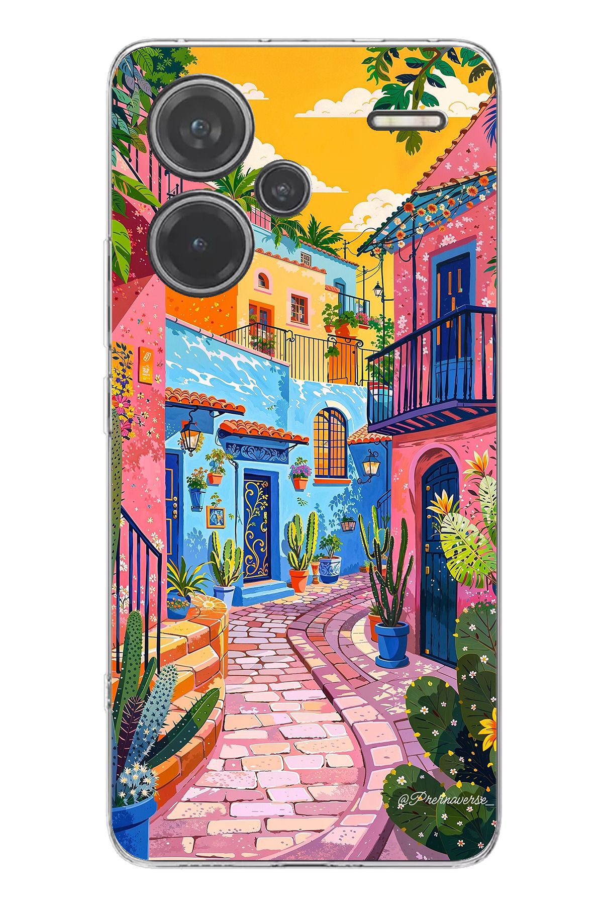 TechTree Redmi Note 13 PRO PLUS 5G Uyumlu Renkli Sanat Sokak Silikon Kılıf