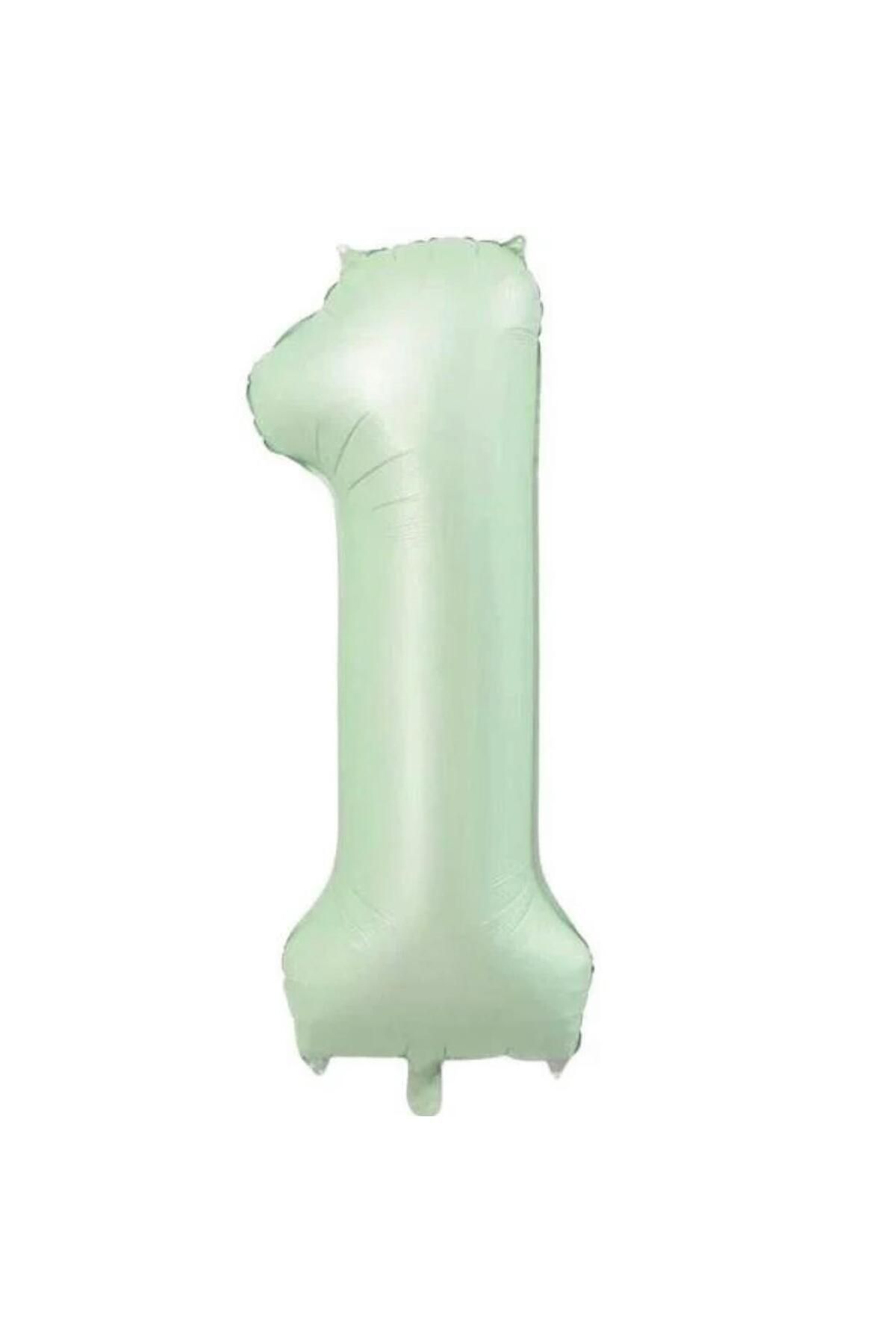MİNAY 1 RAKAM FOLYO BALON RETRO YEŞİL RENK 34" 76cm