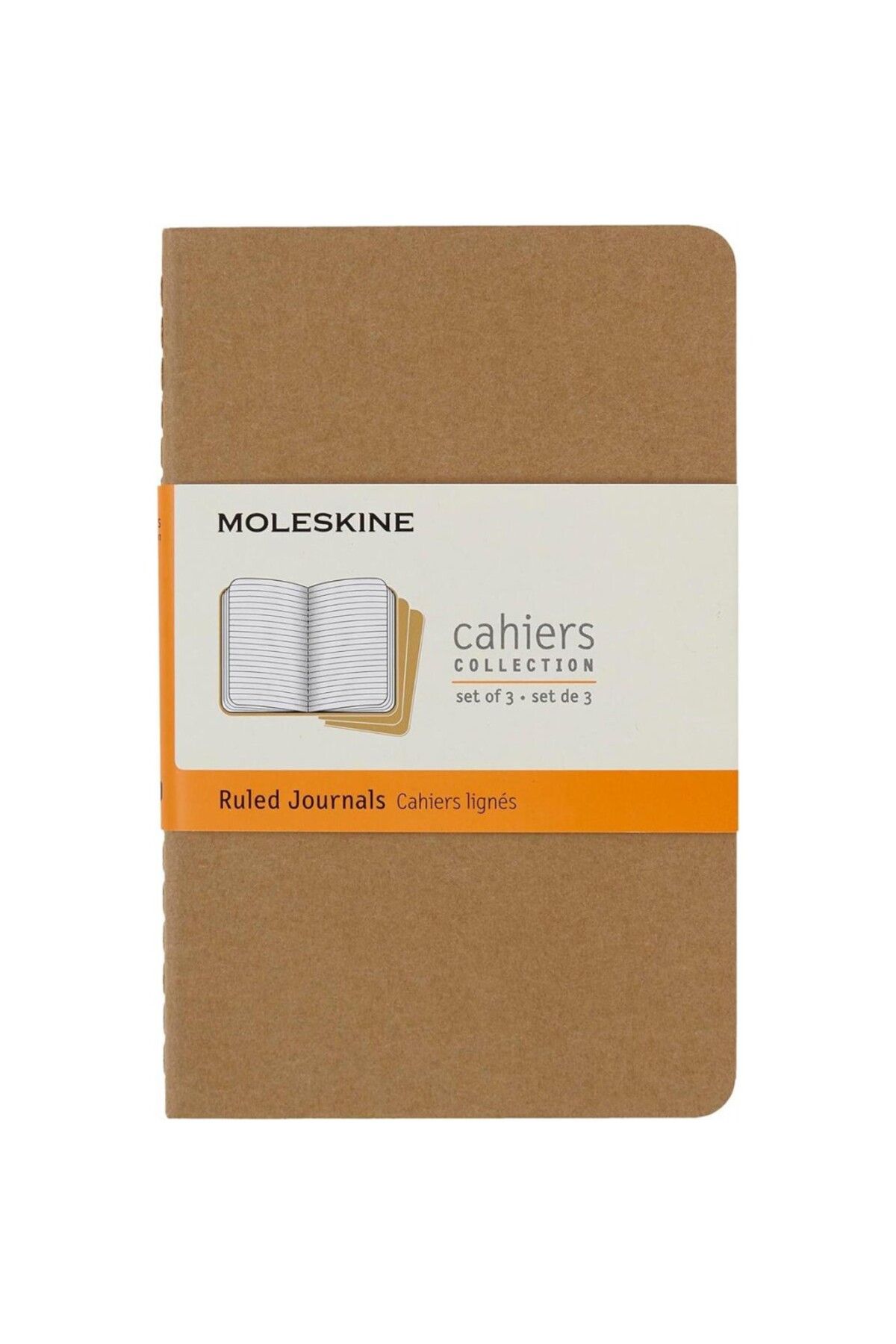 Moleskine-دفتر ملاحظات مكون من 3 قطع من Cahier بجيب كرافت Qp411 1