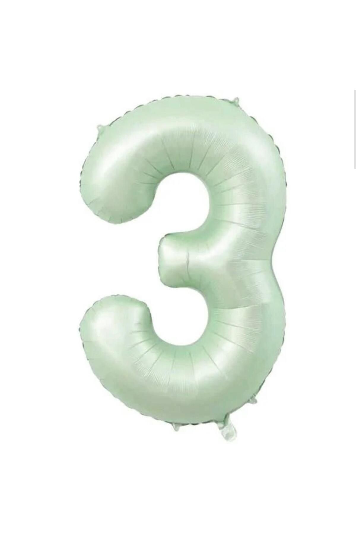 MİNAY 3 RAKAM FOLYO BALON RETRO YEŞİL RENK 34" 76cm