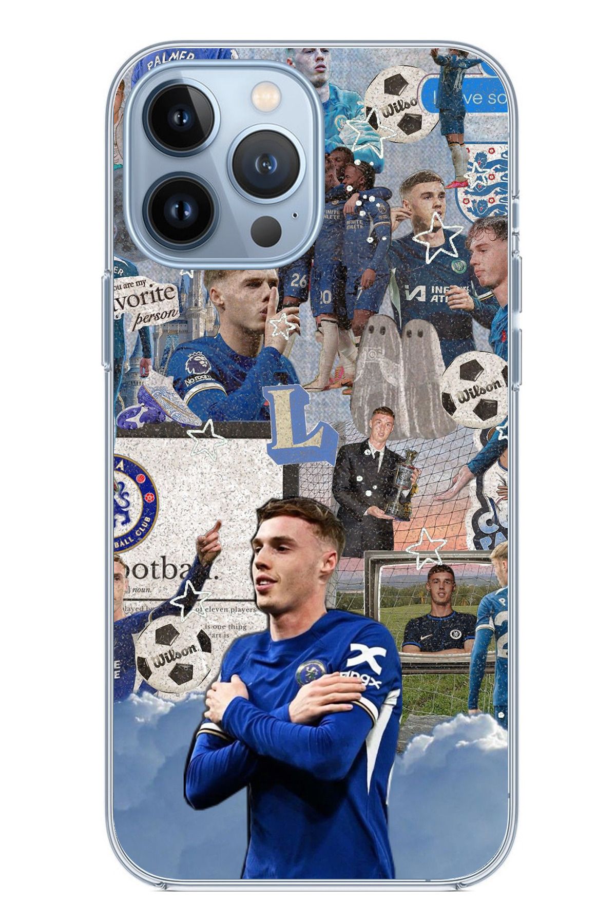 TechTree iPhone 13 PRO MAX Uyumlu Cole Palmer Şeffaf Silikon Kılıf