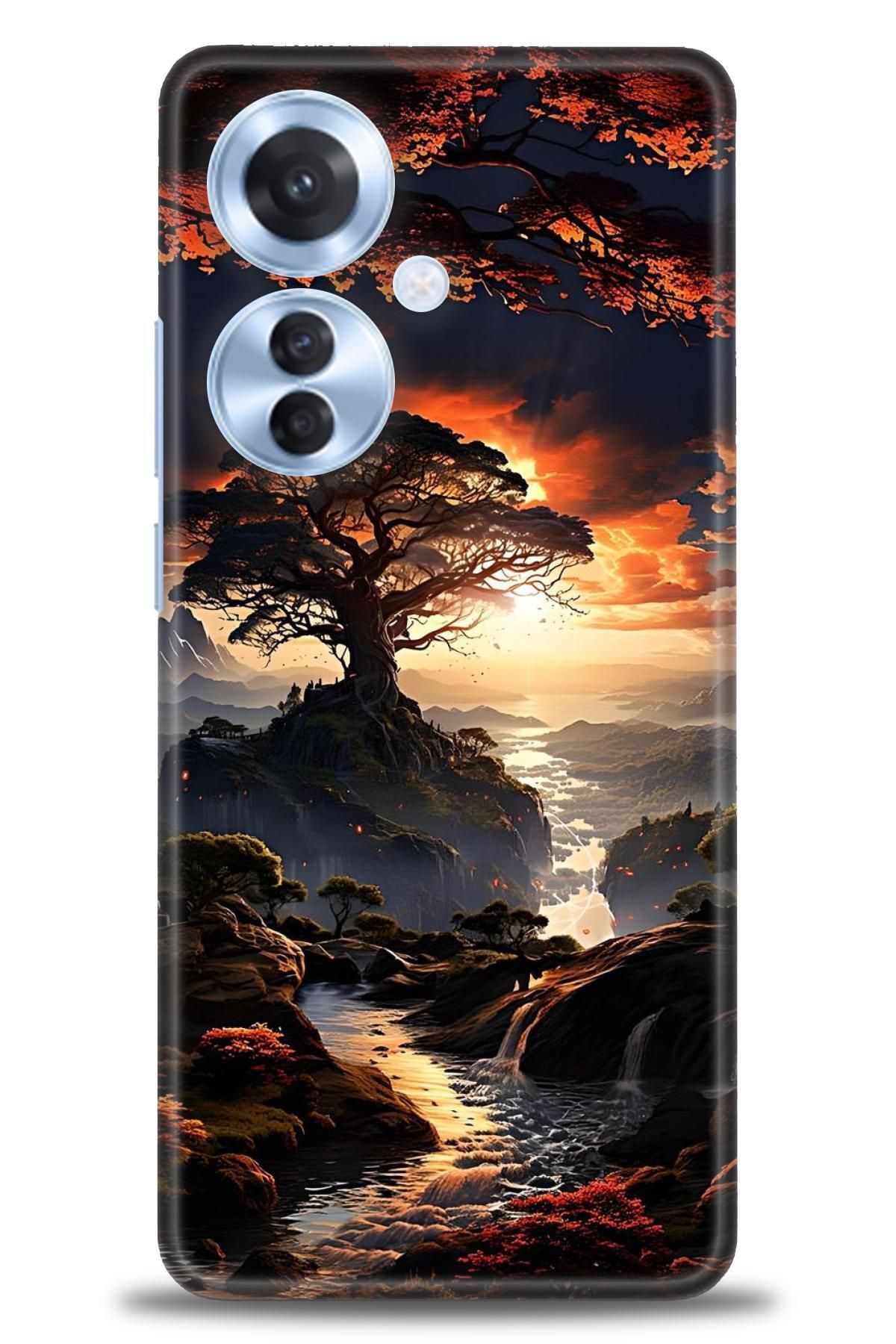 OPPO Reno 11F İle Uyumlu HD Baskılı Desenli Silikon Kılıf - 2843