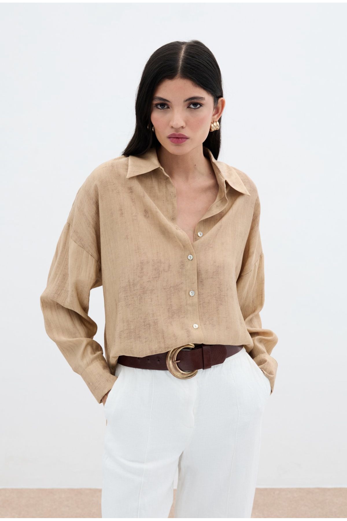 Sateen DESENLİ İNCE SALAŞ GÖMLEK