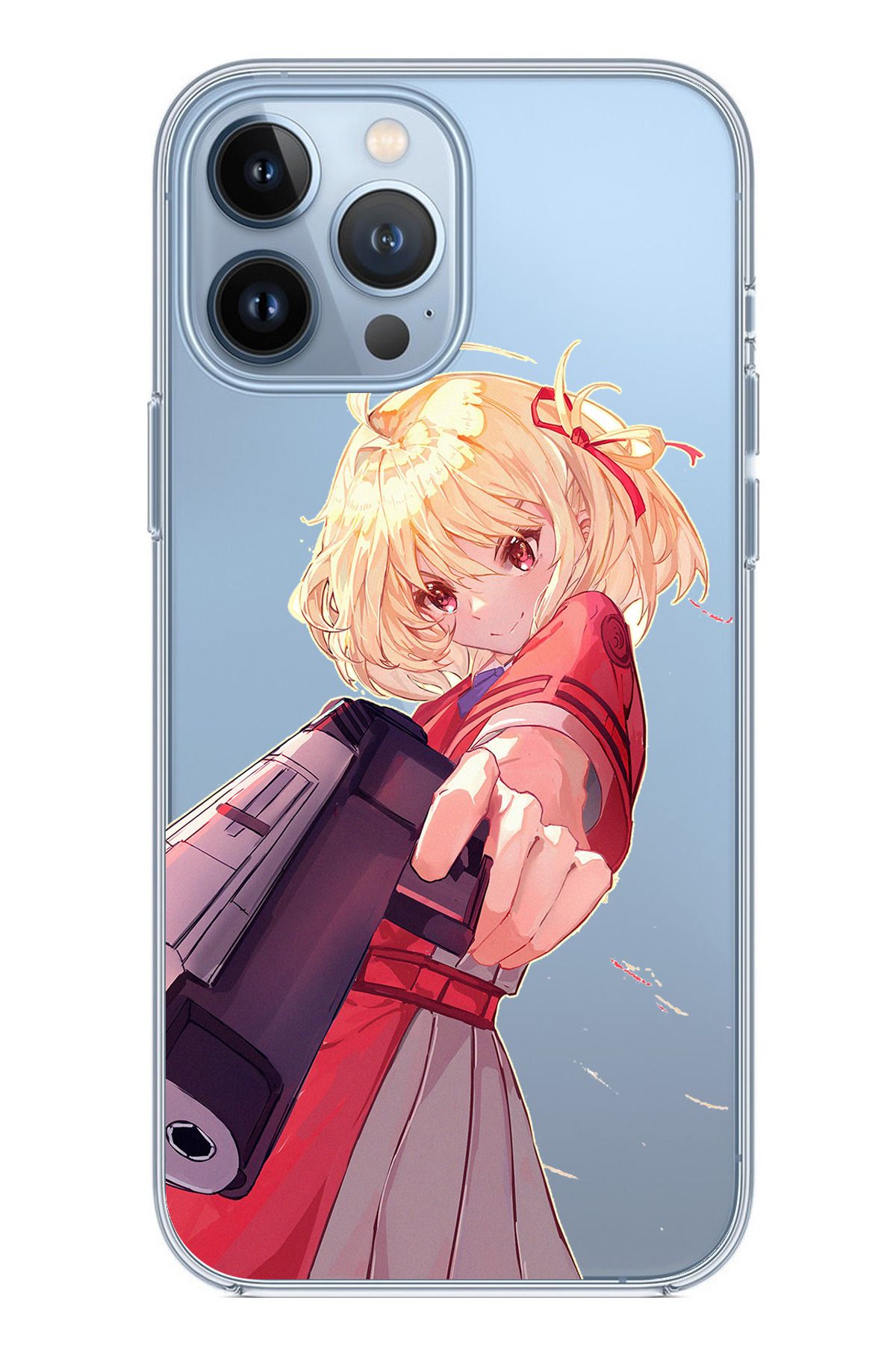 TechTree iPhone 13 PRO MAX Uyumlu Chisato Nishikigi Tasarımlı Şeffaf Silikon Kılıf