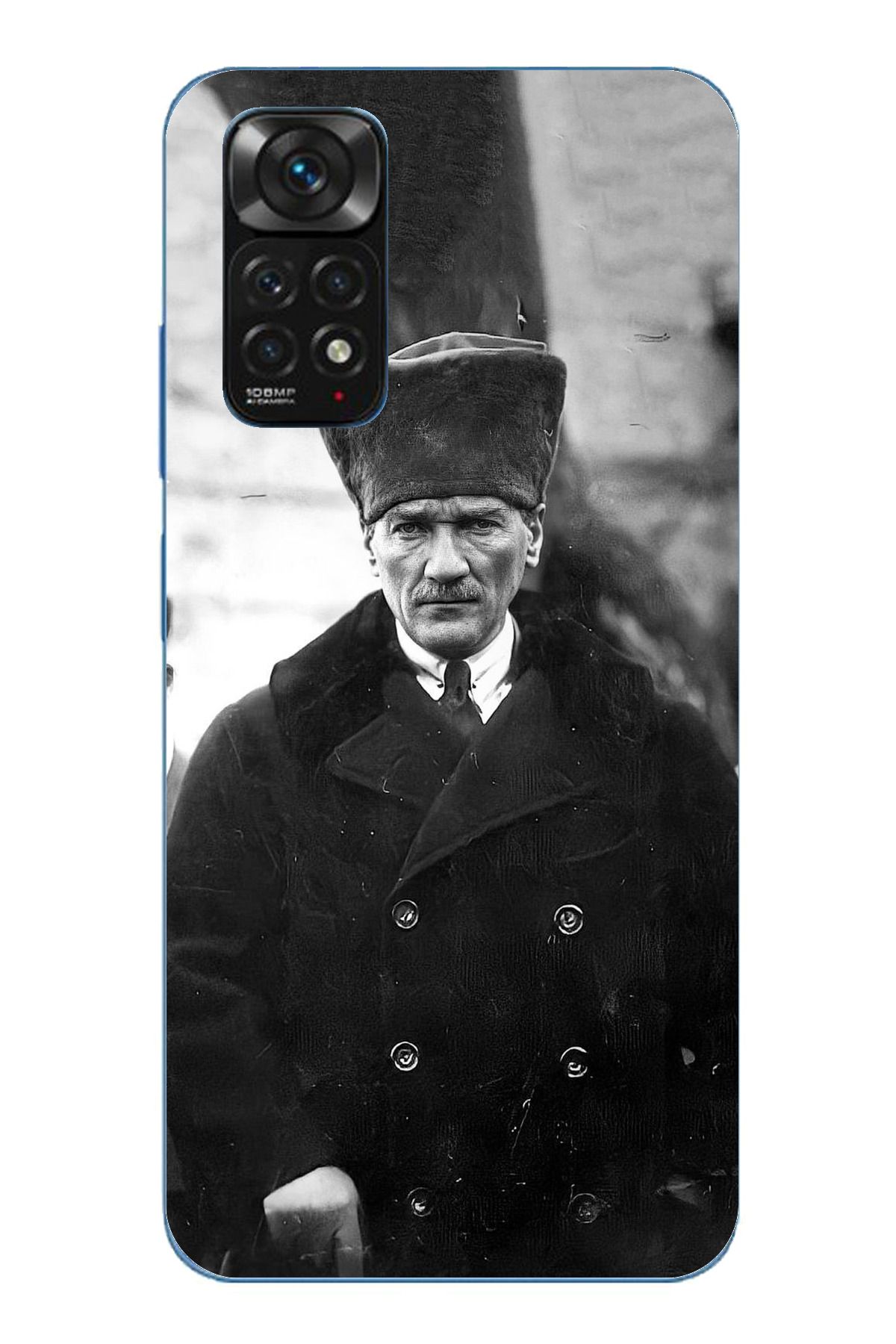 TechTree Redmi Note 11 / 11S Uyumlu Mustafa Kemal Atatürk Portre Şeffaf Silikon Kılıf