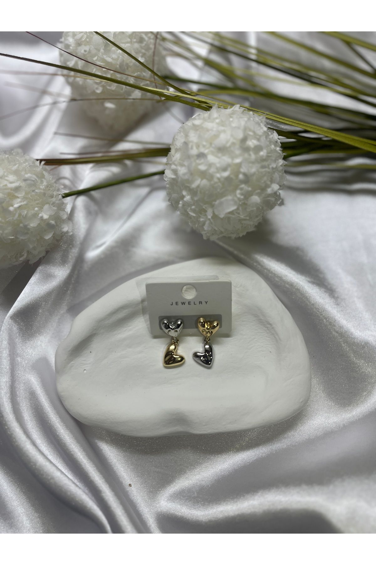 SH Design Butik Parlak Kalp Küpe
