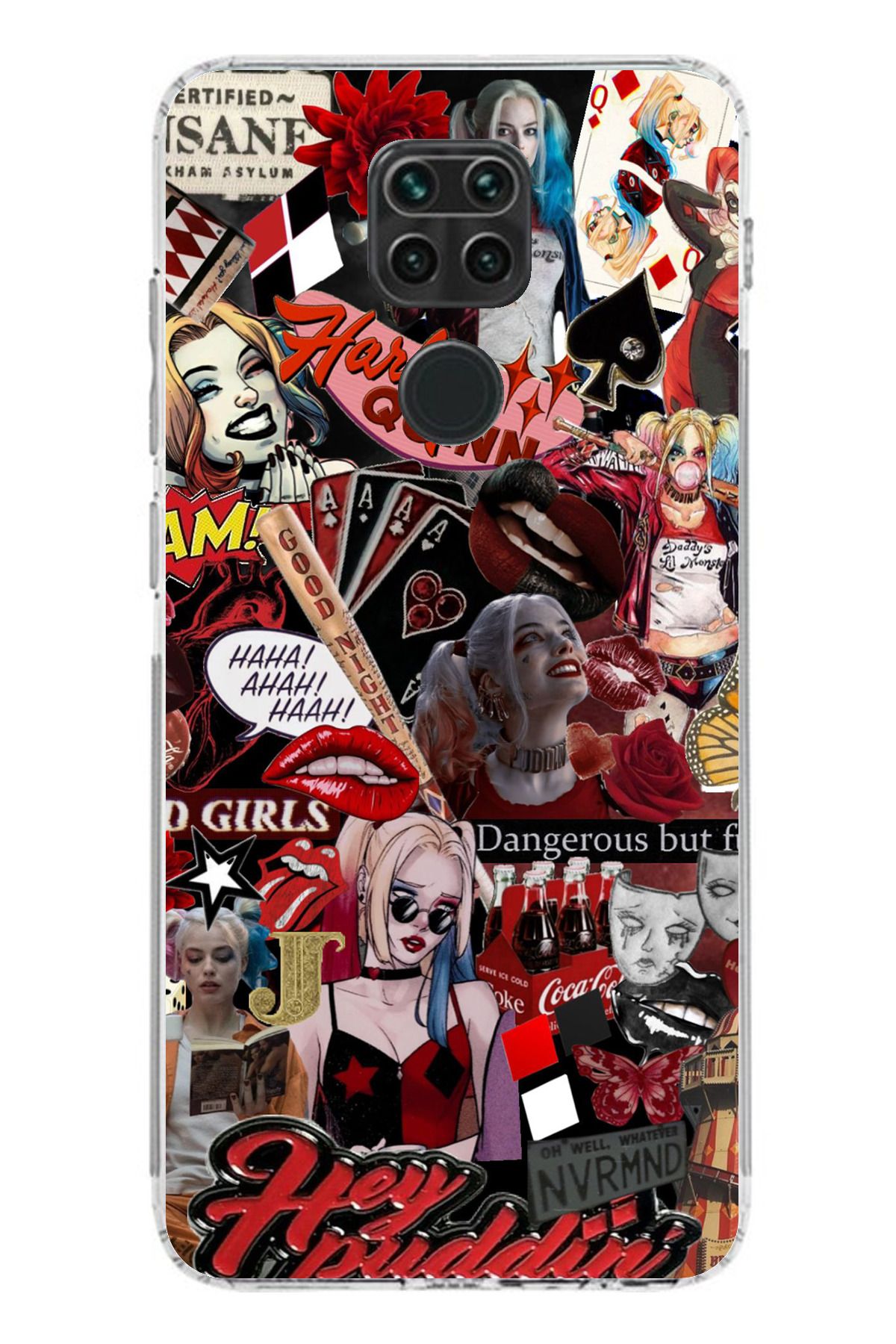 TechTree Redmi Note 9 Uyumlu Harley Quinn Şeffaf Silikon Kılıf