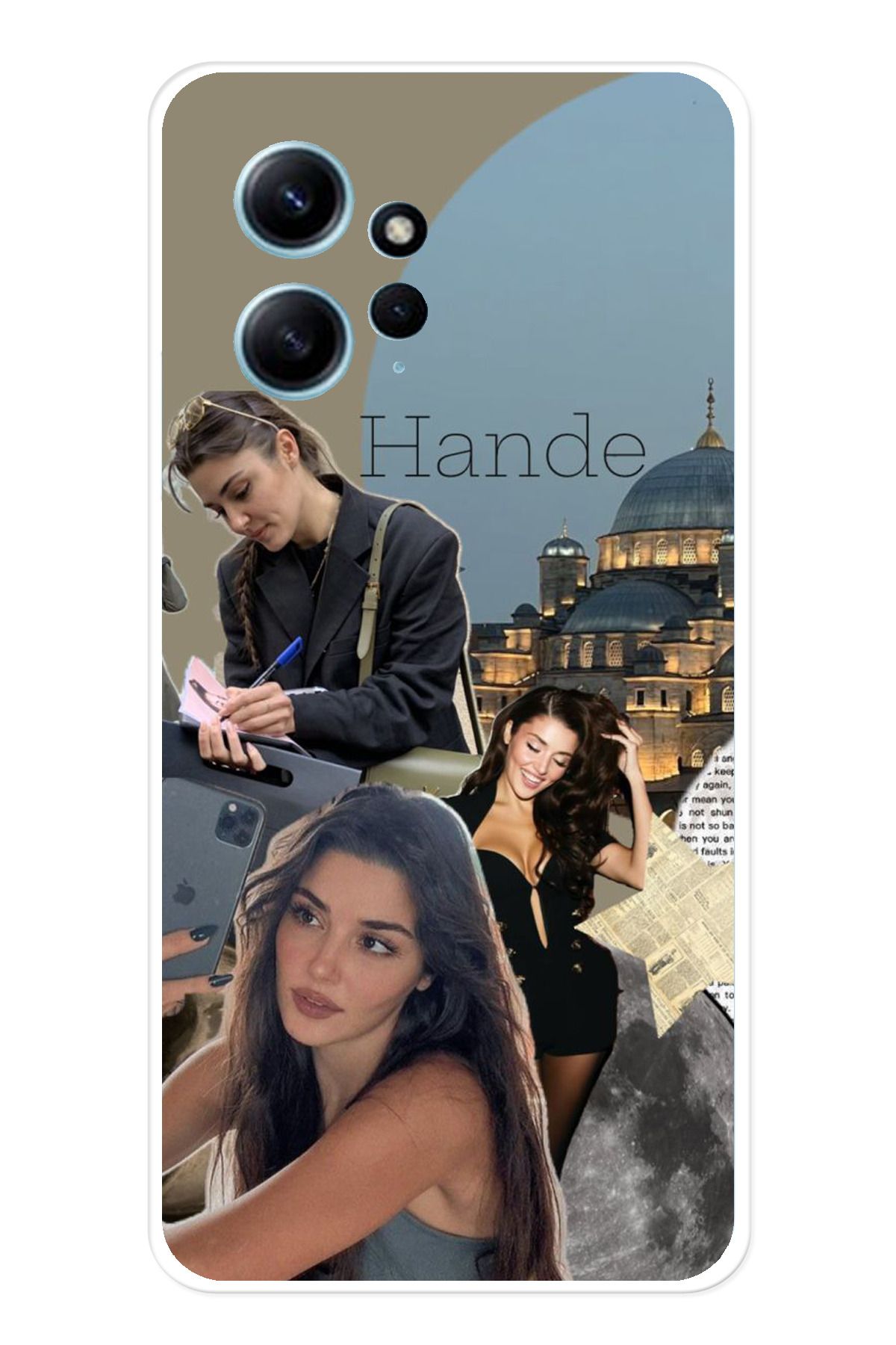 TechTree Redmi Note 12 4G Uyumlu Hande Erçel Şeffaf Silikon Kılıf