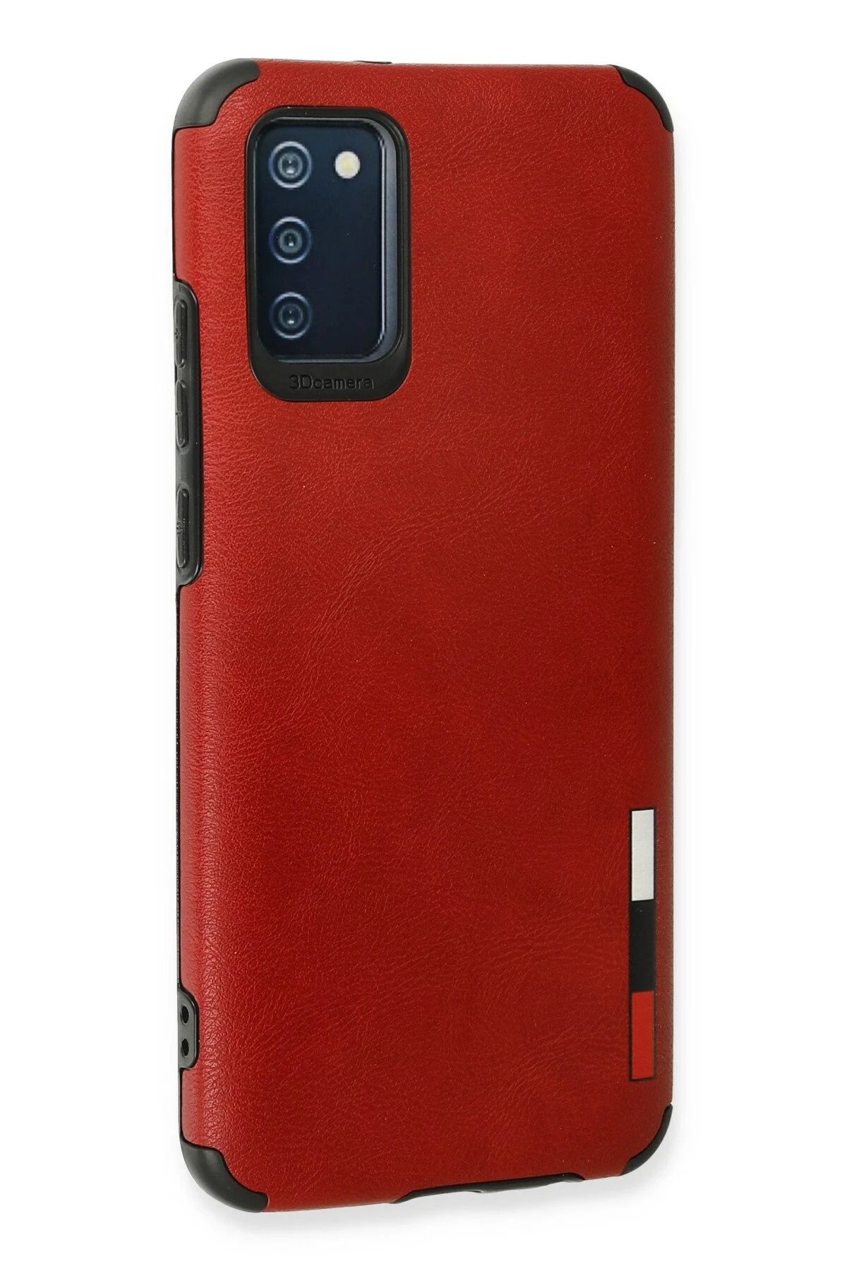 NewFace Samsung Galaxy A03S Kılıf Loop Deri Silikon - Kırmızı SVLRS