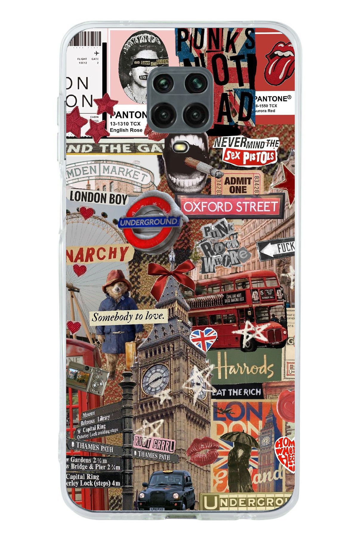 TechTree Redmi Note 9S / 9 PRO Uyumlu Londra Şeffaf Silikon Kılıf