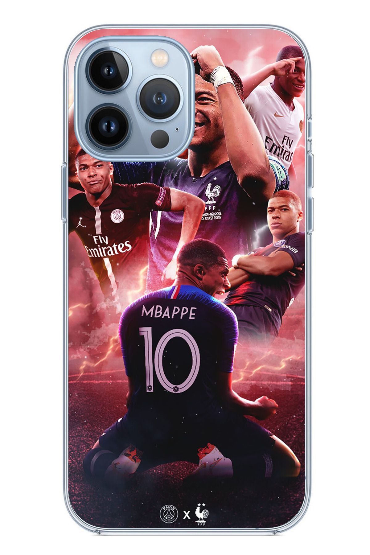 TechTree iPhone 13 PRO Uyumlu Mbappe Sevinçler Şeffaf Silikon Kılıf