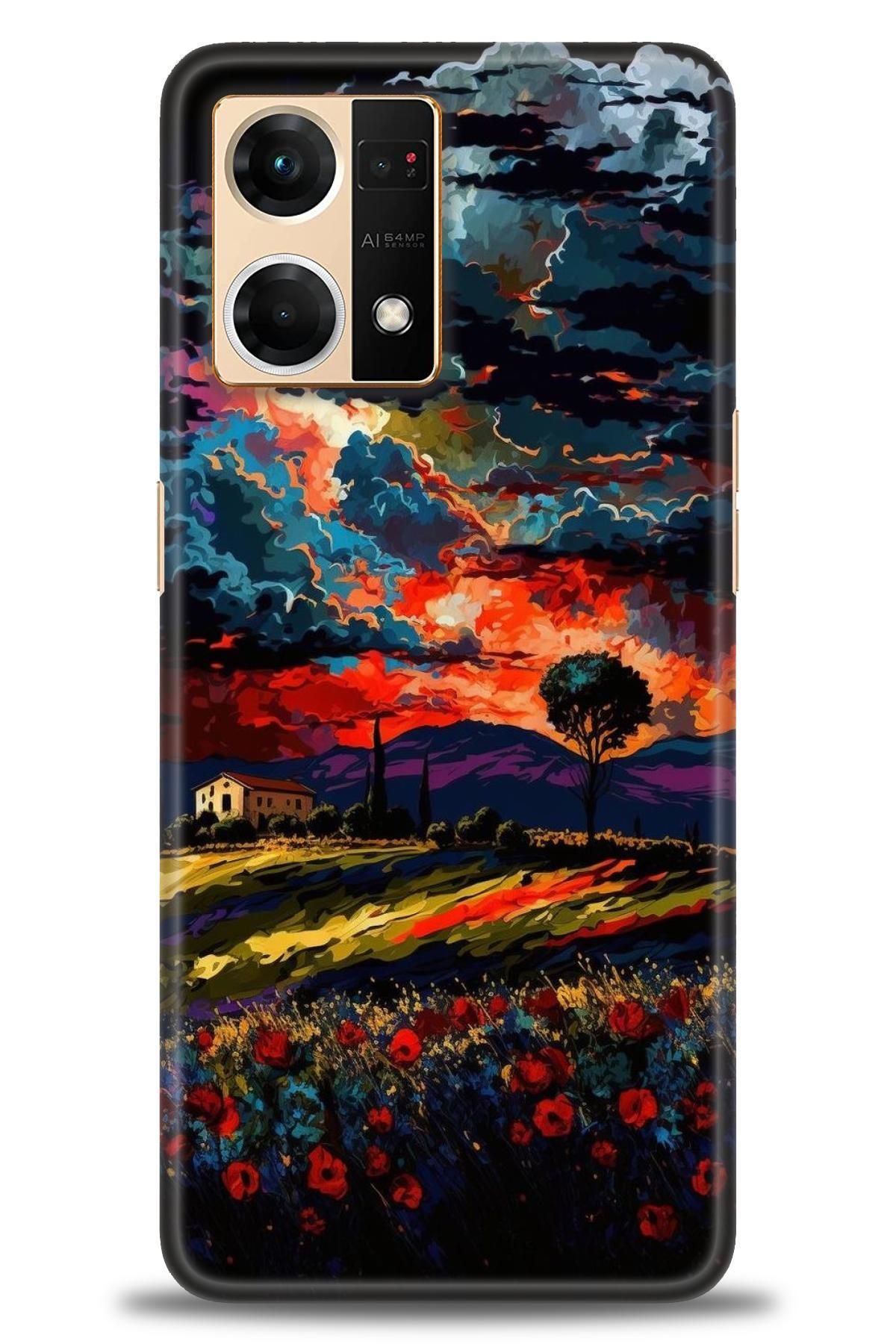 OPPO Reno 7 İle Uyumlu HD Baskılı Desenli Silikon Kılıf - 2053