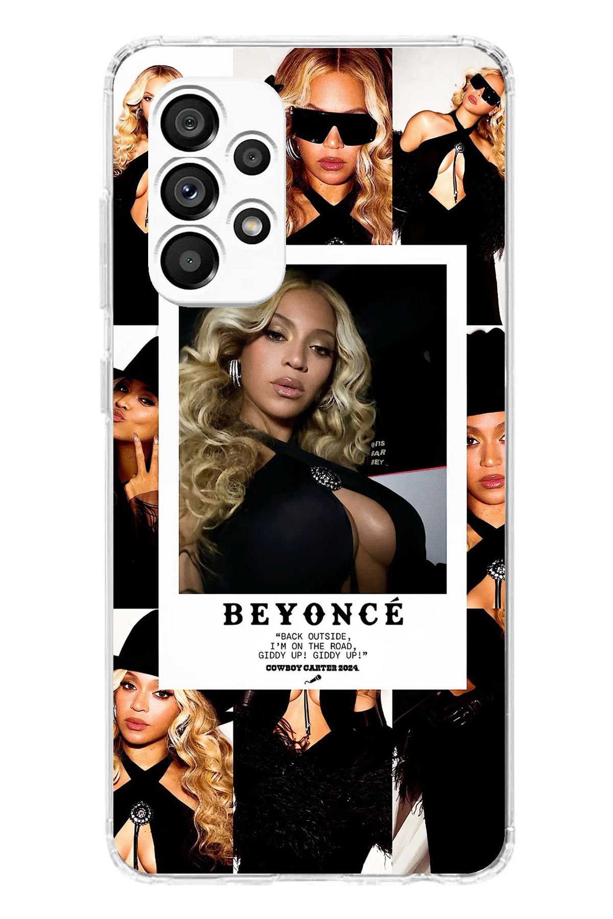 TechTree Galaxy A23 Uyumlu Beyonce Fotoğraflar Şeffaf Silikon Kılıf