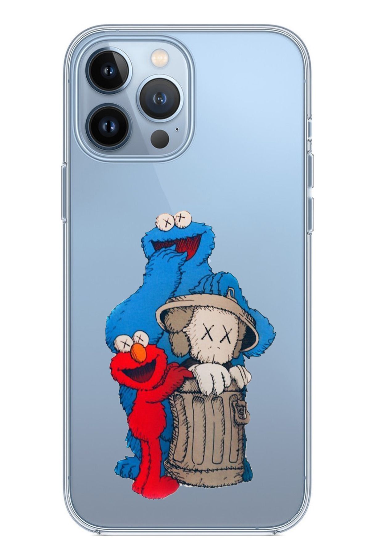 TechTree iPhone 13 PRO Uyumlu Susam Sokağı Tasarımlı Şeffaf Silikon Kılıf