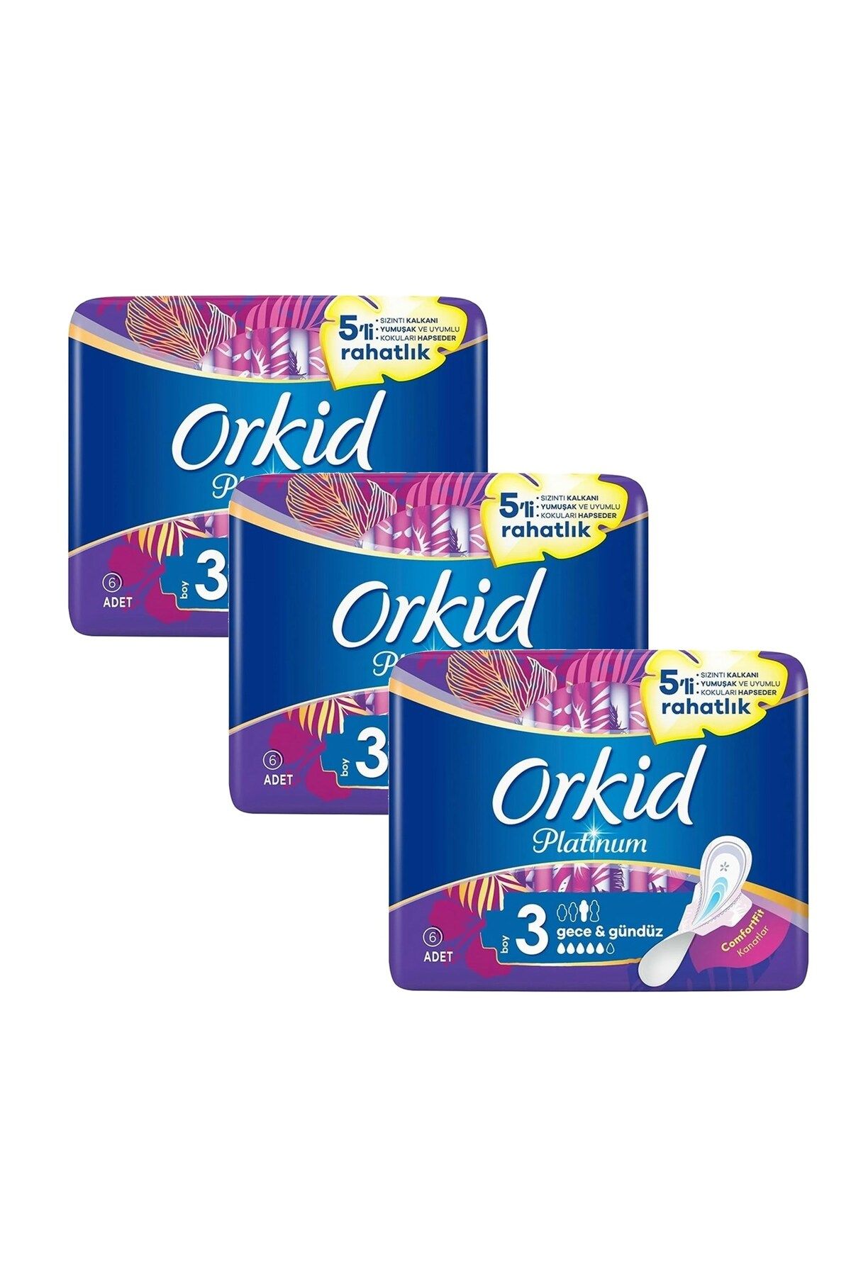 Orkid Platinum Gece & Gündüz 3 No 6 lı x 3 Adet