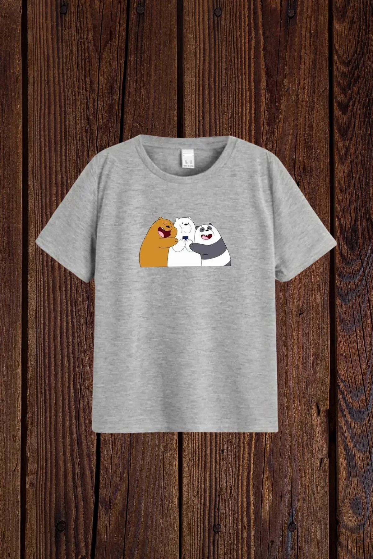 FeaR LeeS Sarılan Pandalar Baskılı Kızerkek Çocuk T-shirt