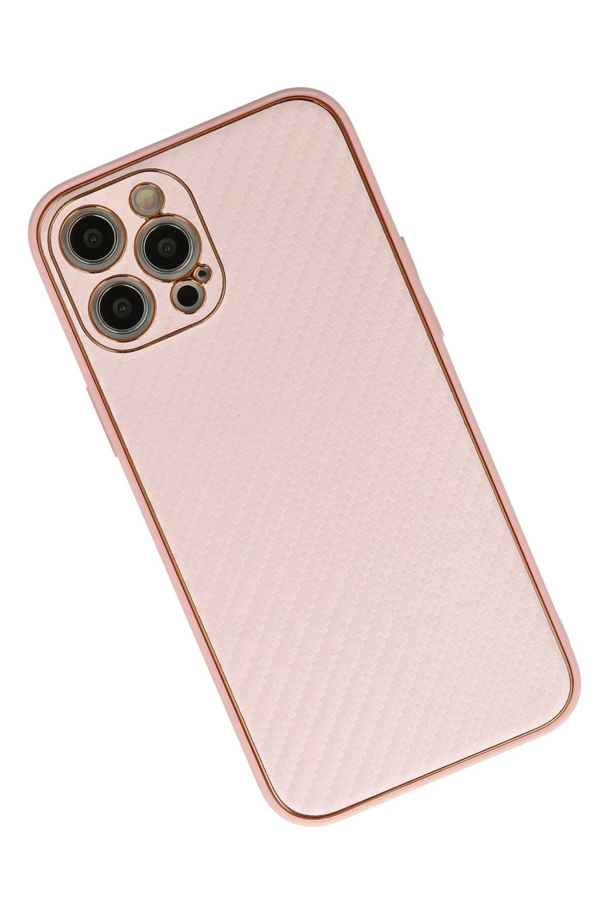 NewFace iPhone 12 Pro Max Kılıf Coco Karbon Silikon - Pembe FLKRY