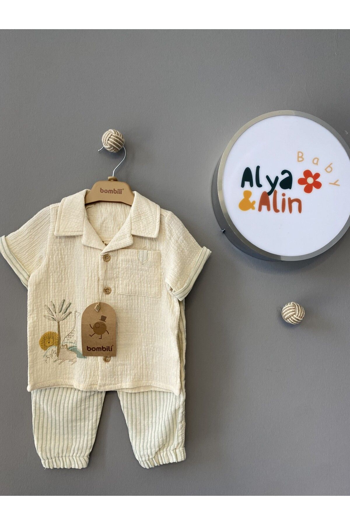 Alya&Alin Baby Erkek Bebek Animals 2'li Takım