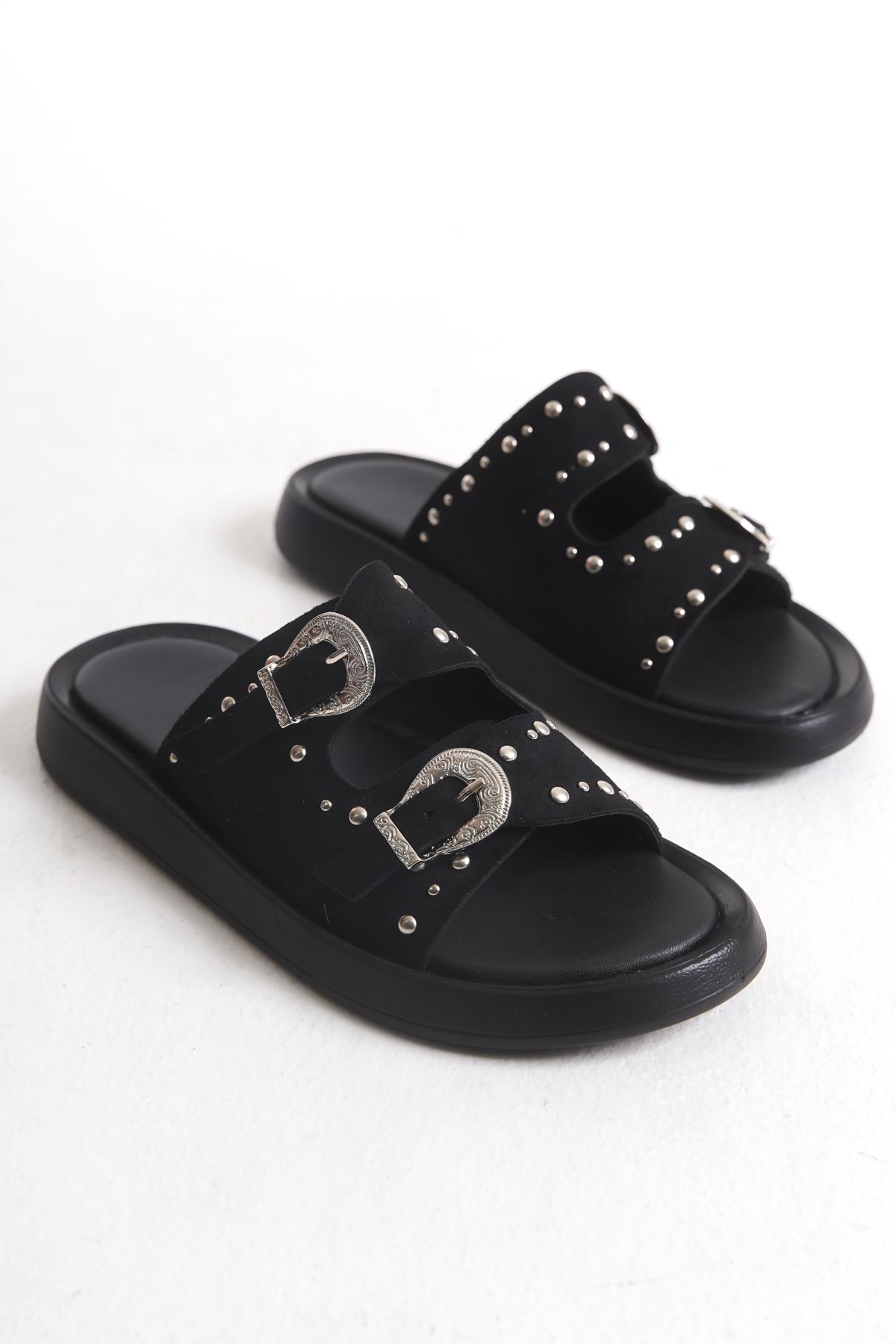 Liza Shoes DORİS Kadın Çift Kemerli Troklu Terlik A003-K804