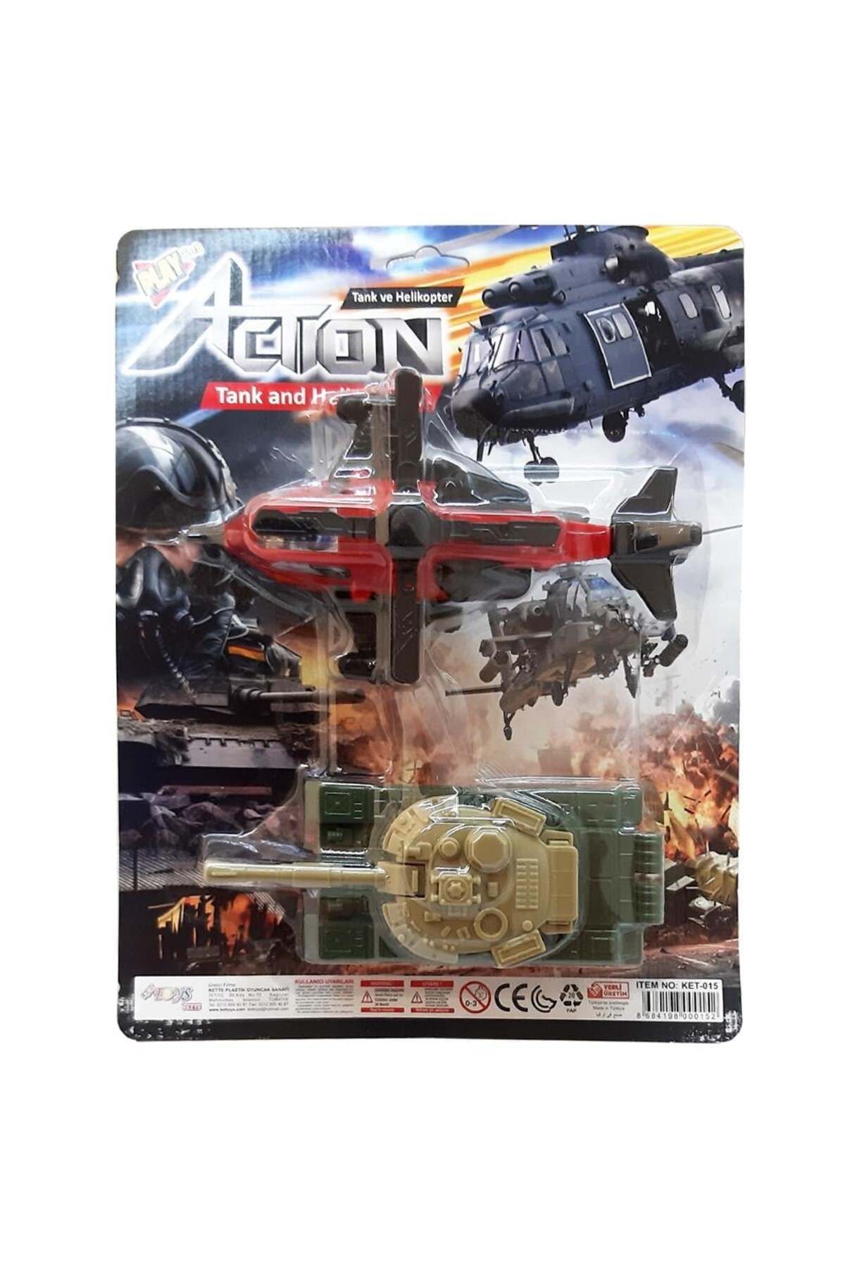 FELİTE 2 Li Helikopter&Tank Kartela Oyuncak Sürmeli
