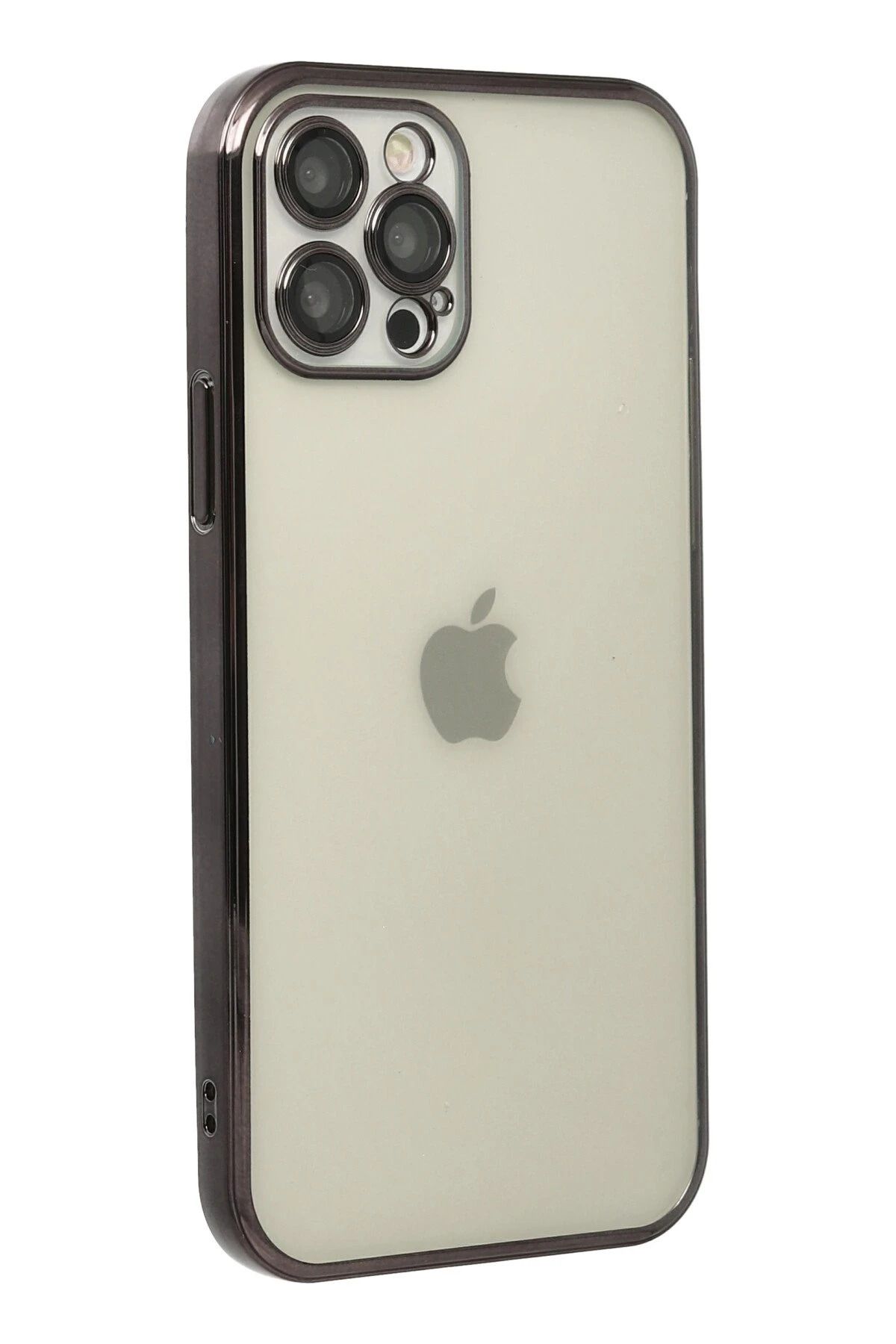 NewFace iPhone 12 Pro Max Kılıf Lensli Silikon - Siyah SVLRS