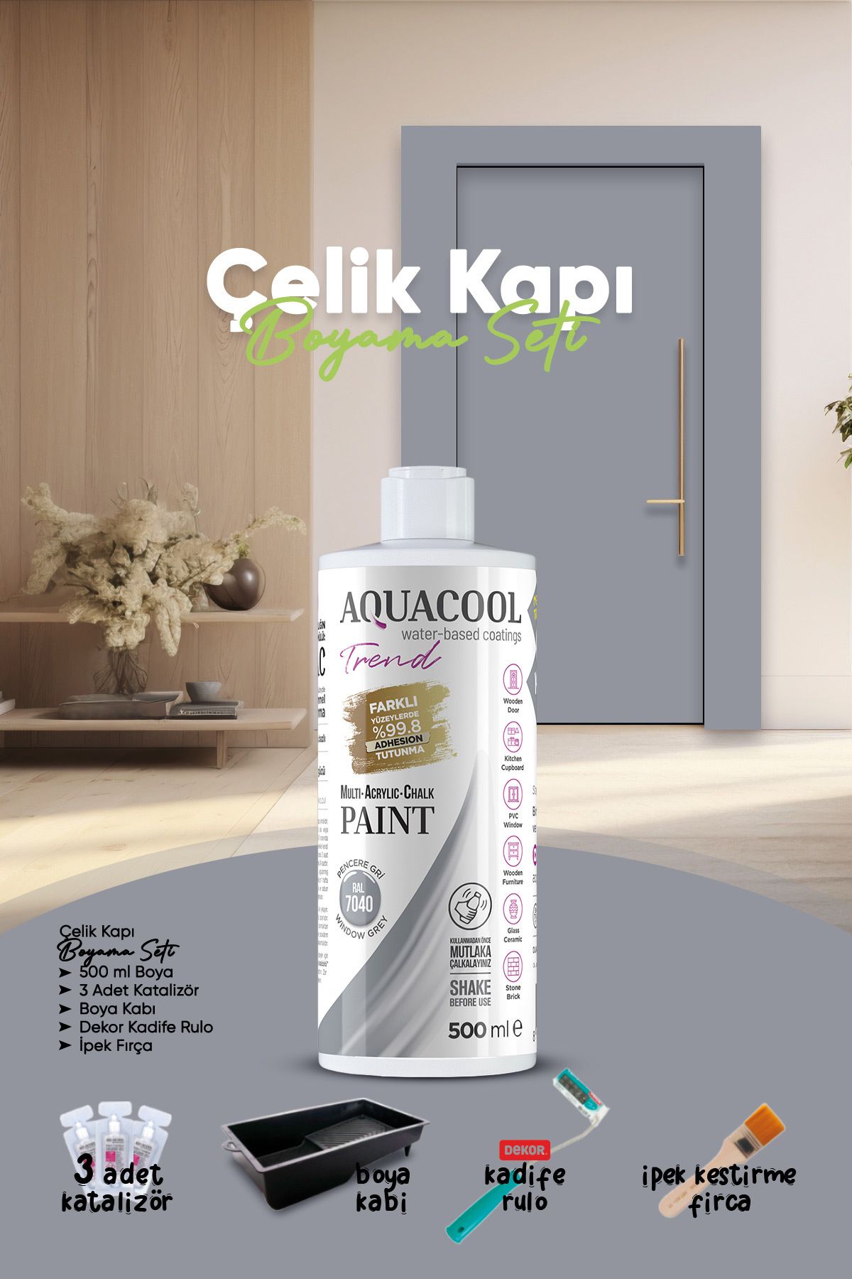 Aquacool Trend Çelik Kapı Boyama Seti