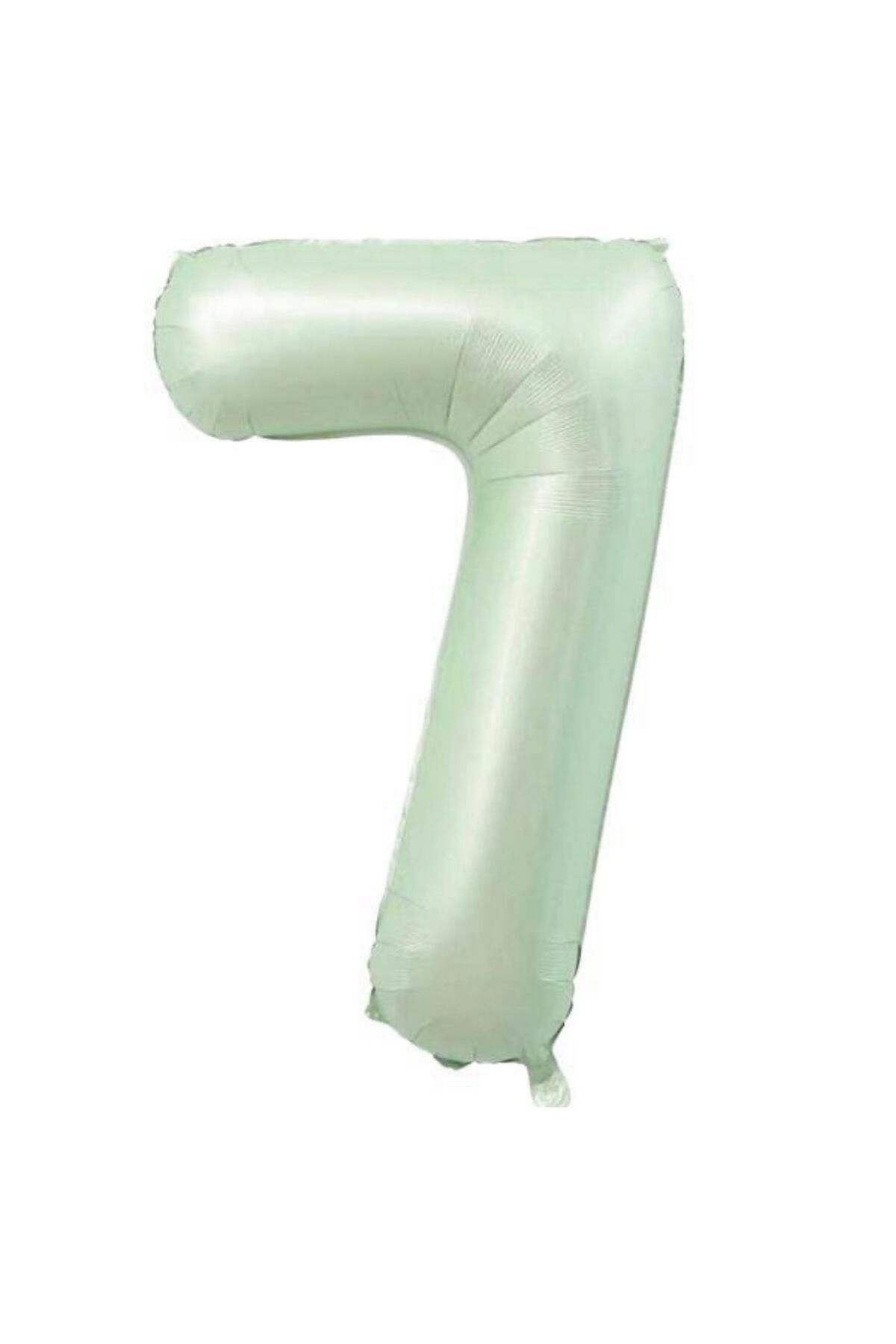 MİNAY 7 RAKAM FOLYO BALON RETRO YEŞİL RENK 34" 76cm