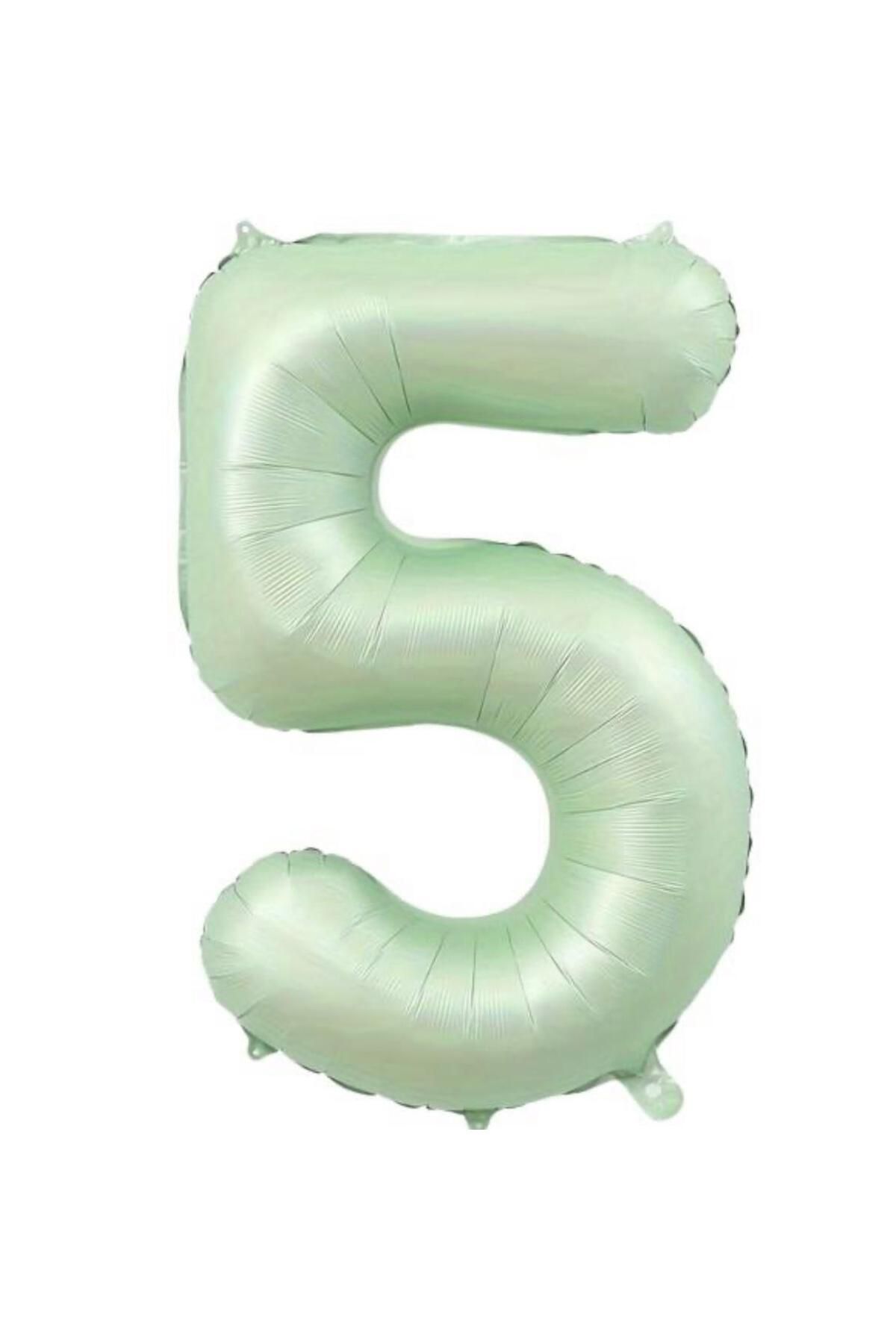 MİNAY 5 RAKAM FOLYO BALON RETRO YEŞİL RENK 34" 76cm
