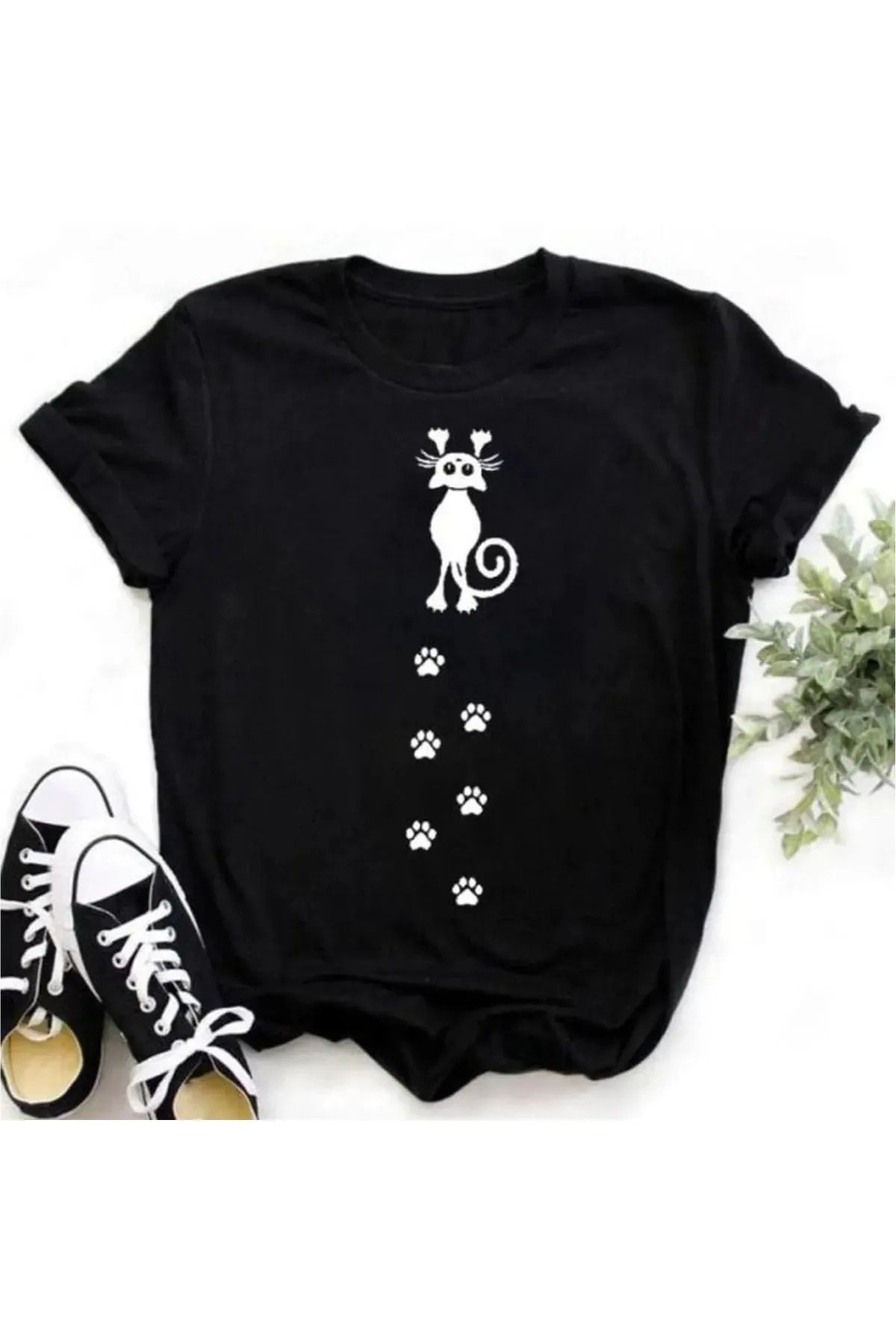 FeaR LeeS Kedi Desenli Kadın T-shirt