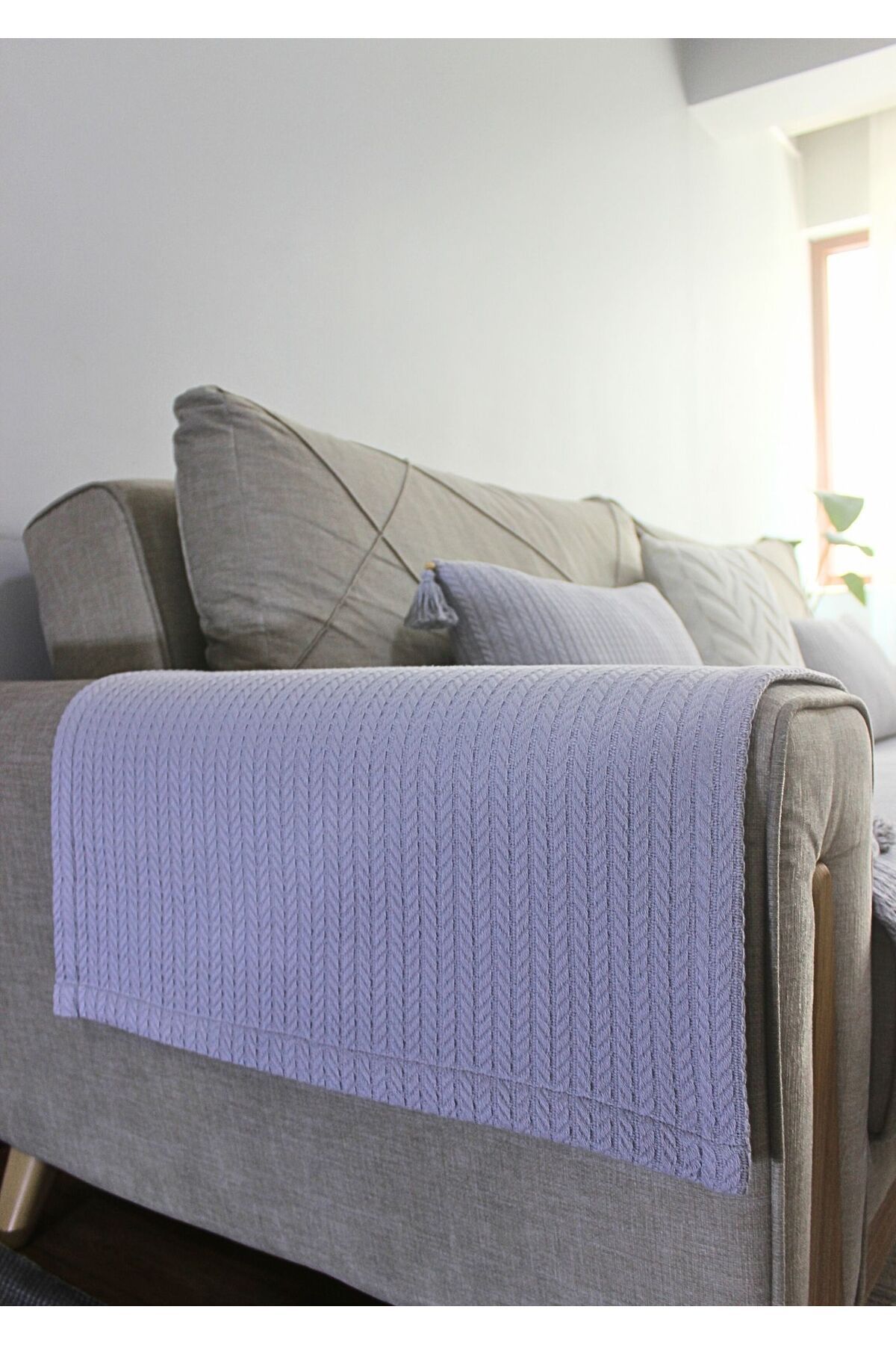 ARVA Home Dekoratif Pamuklu Koltuk Kenarı Örtüsü 2'li