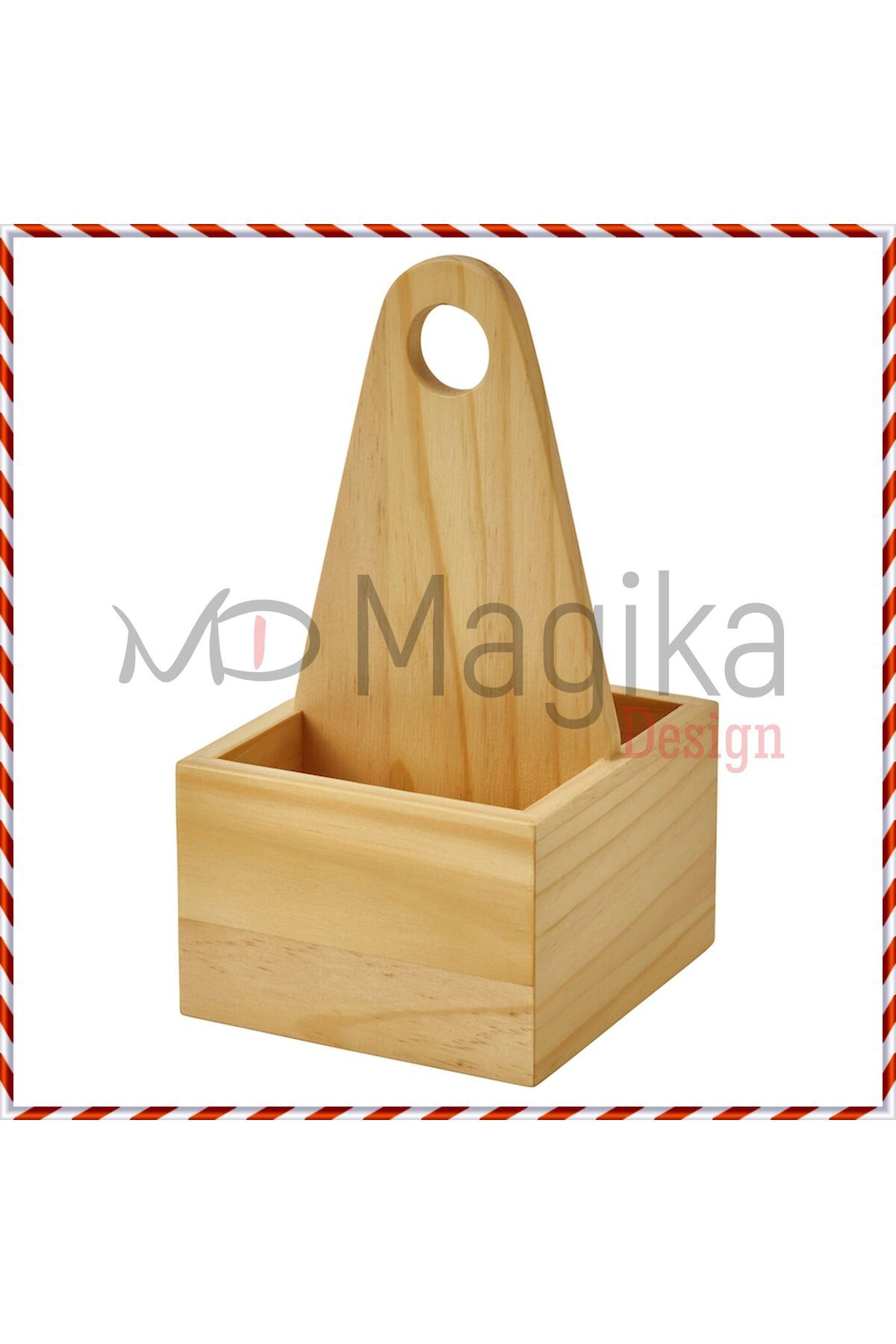 Magika Design Chokladhaj Ahşap Taşınır Sosluk Kutusu, Masaüstü Organizer, Sos Şişesi Koymalık Kutu, 12x11 Cm