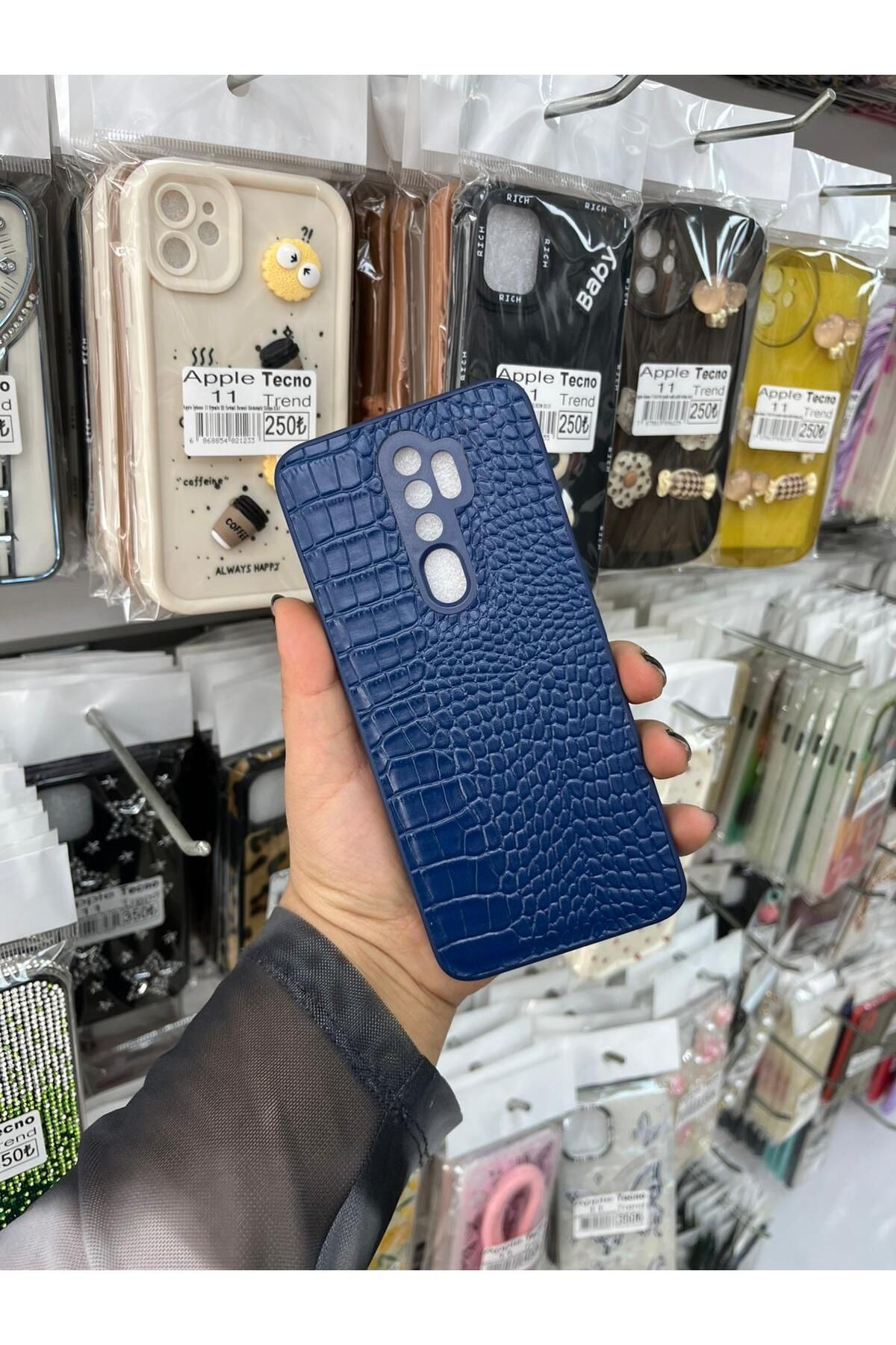 TECNOTREND OPPO A5 2020- A9 2020 Dokulu Yüzey Çekmeye Dayanıklı Cep Telefon Kılıfı Pu Deri Kaplamalı Yumuşak