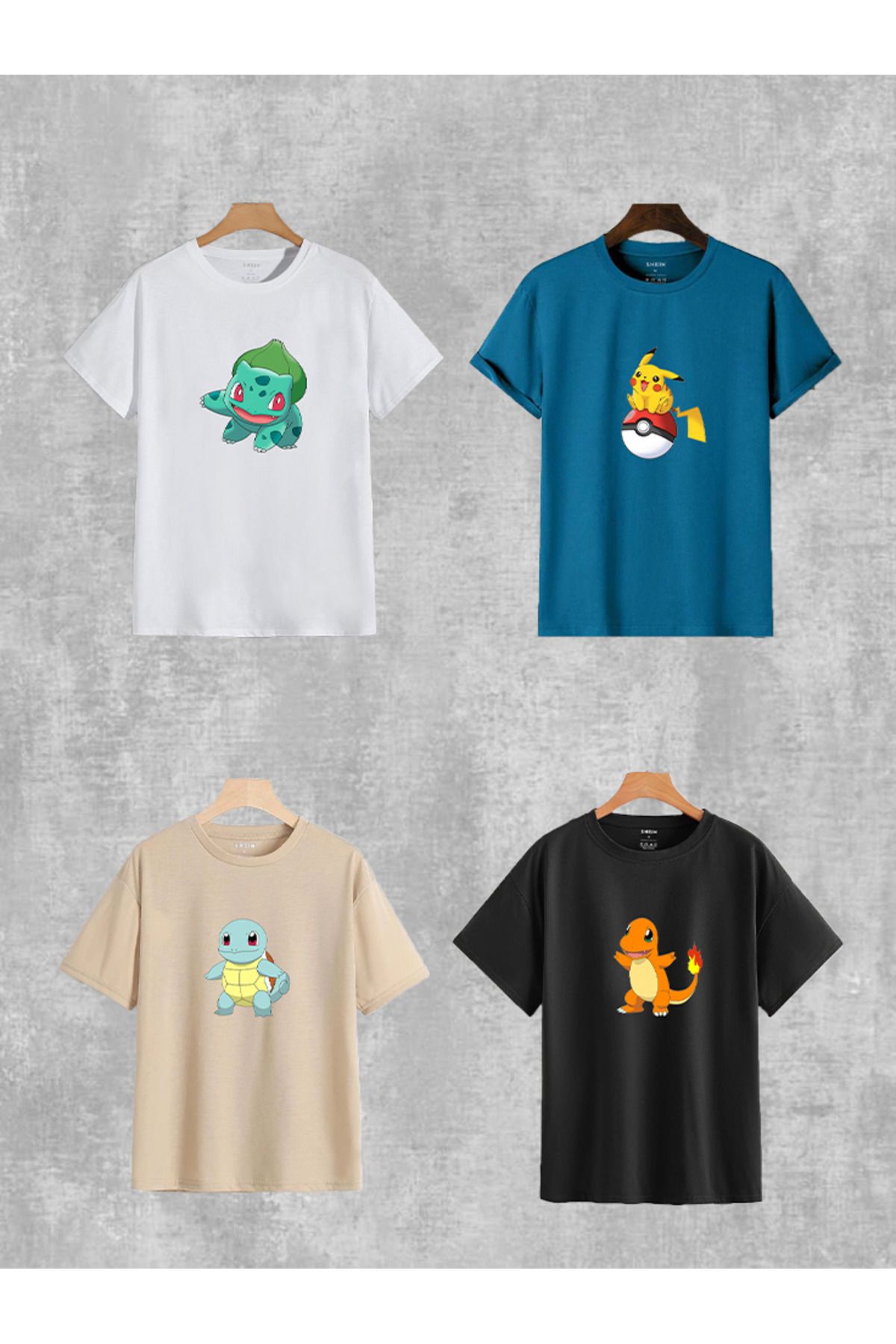 S&A DESIGN Yeni Sezon Unisex Baskılı 4'lü Yazlık T-Shirt